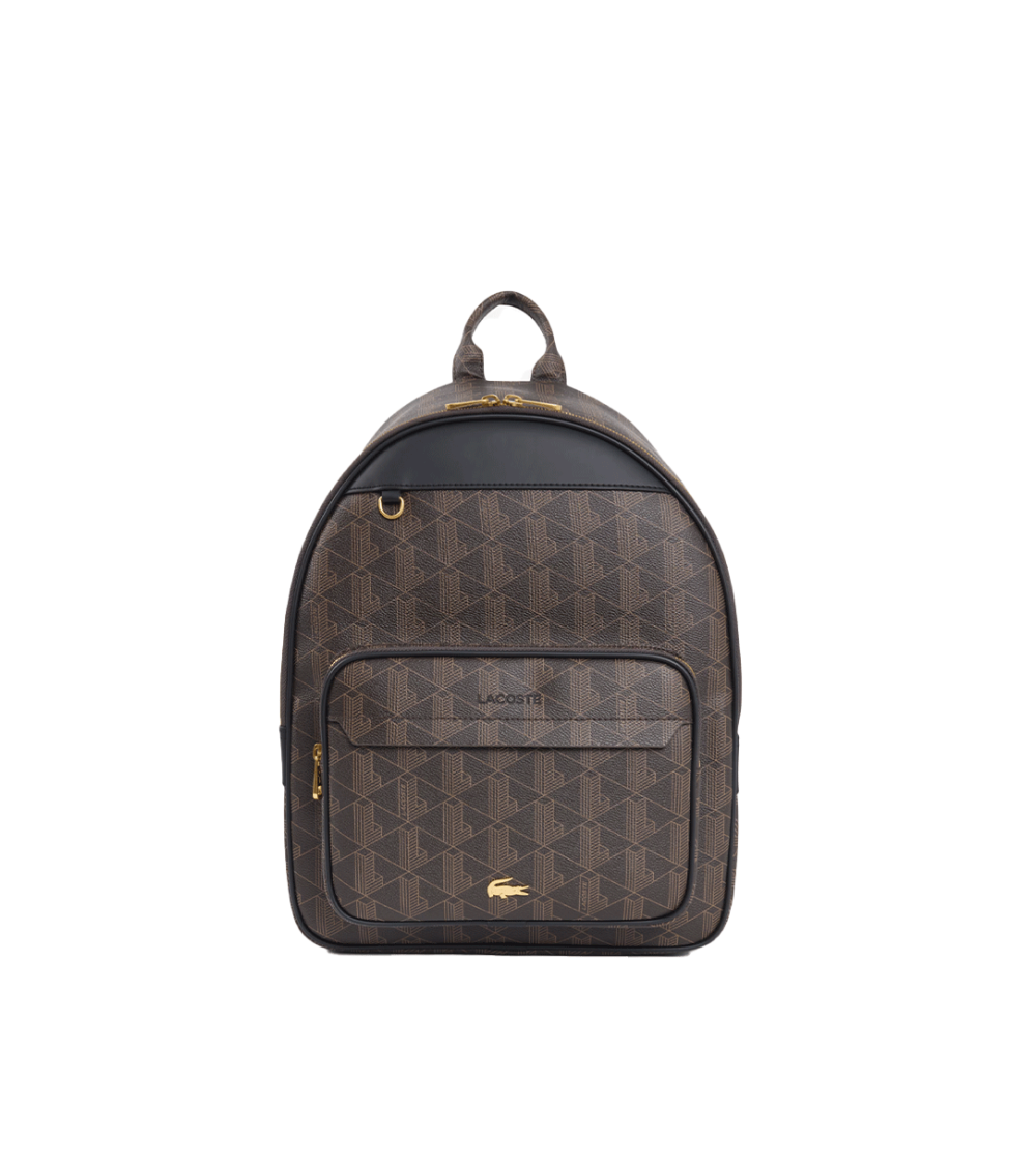 BACKPACK LACOSTE THE BLEND MONOGRAM BROWN UNISEX