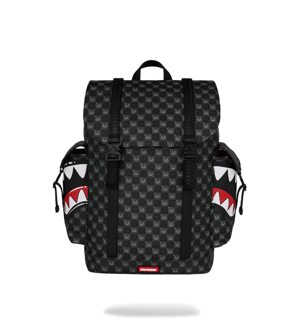 BACKPACK SPRAYGROUND MONTECARLO SHARKS IN PARIS WTF BUBBLE CHECK BLACK UNISEX