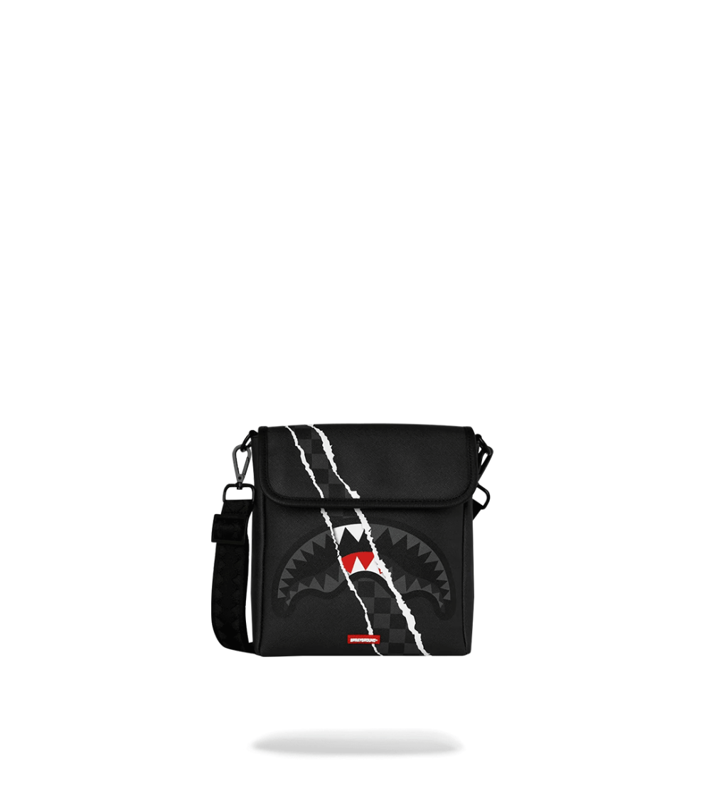 SLING BAG SPRAYGROUND CENTER RIP REVEALING GRAY BLACK UNISEX