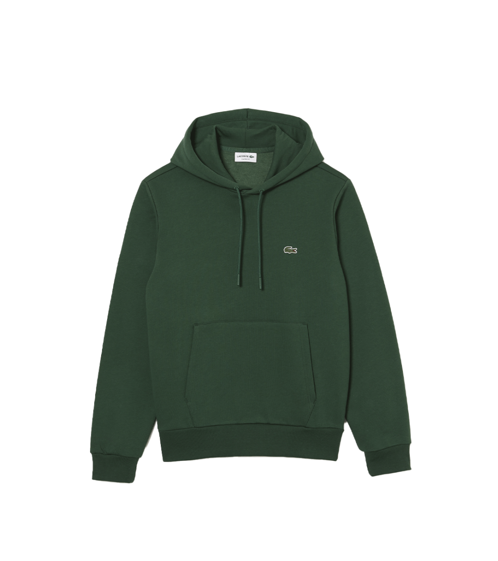 FELPA CON CAPPUCCIO LACOSTE VERDE UOMO