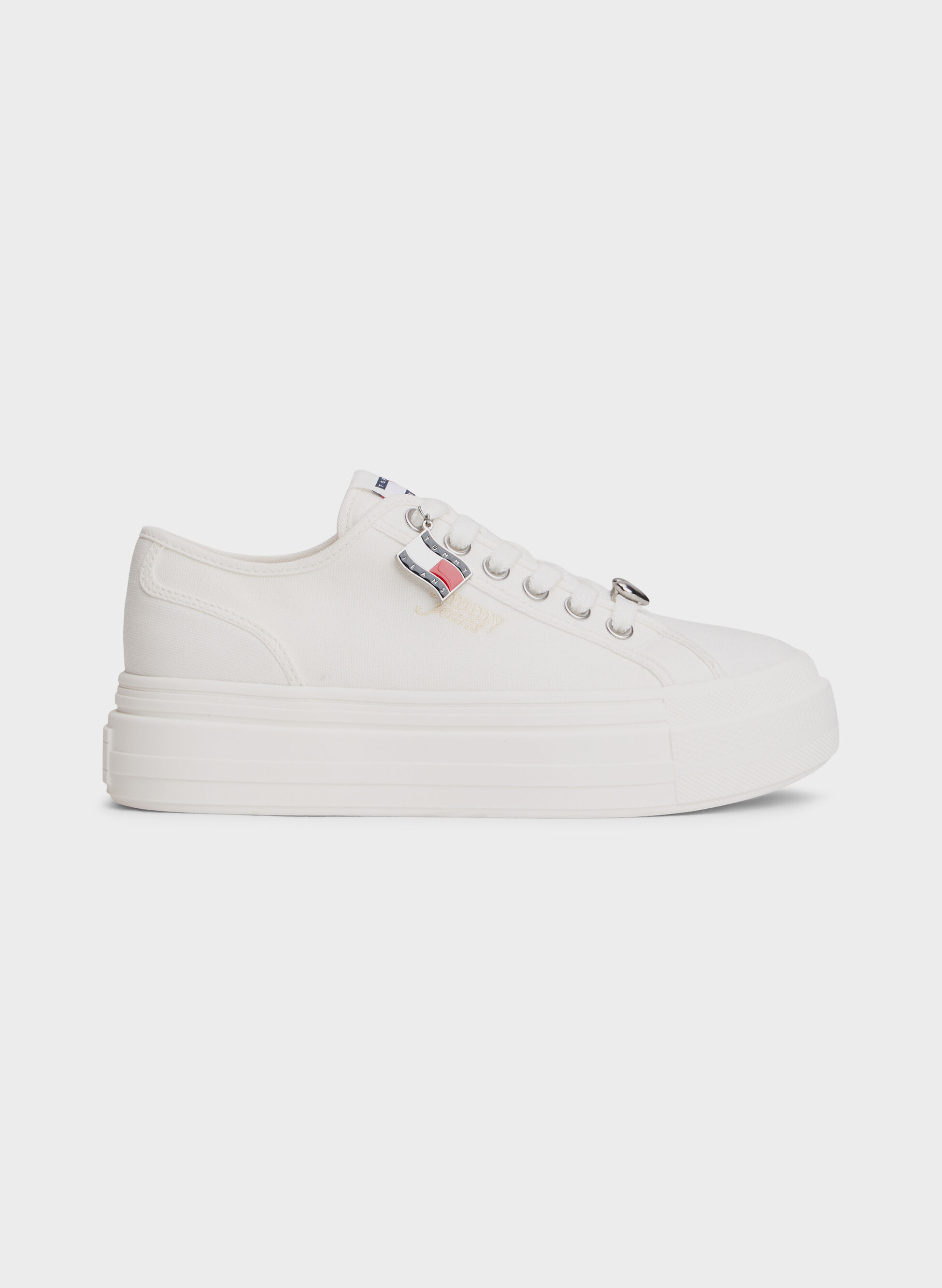 SCARPA IN TELA CON SUOLA ALTA E CHARM