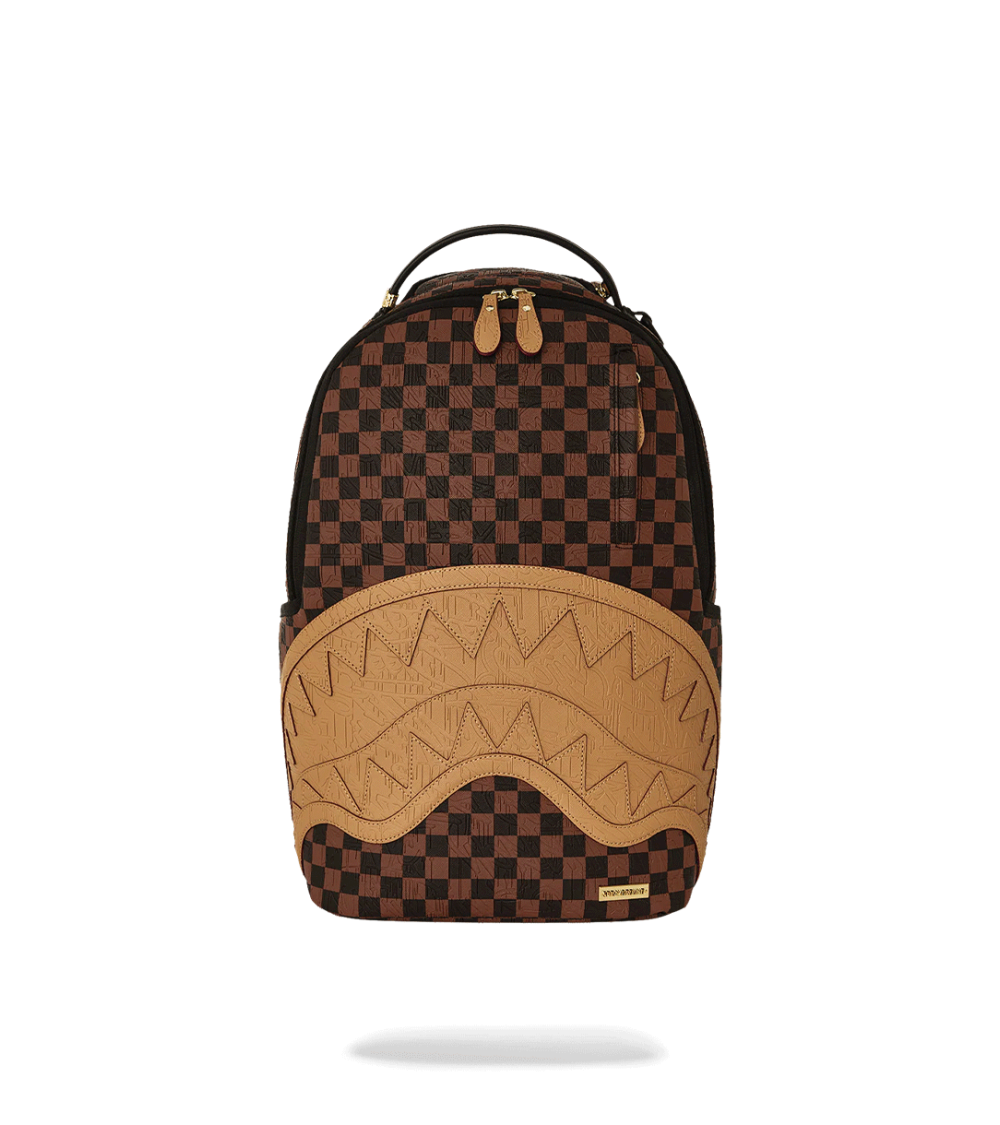 BACKPACK SPRAYGROUND EMBOSSED CHECK BROWN UNISEX