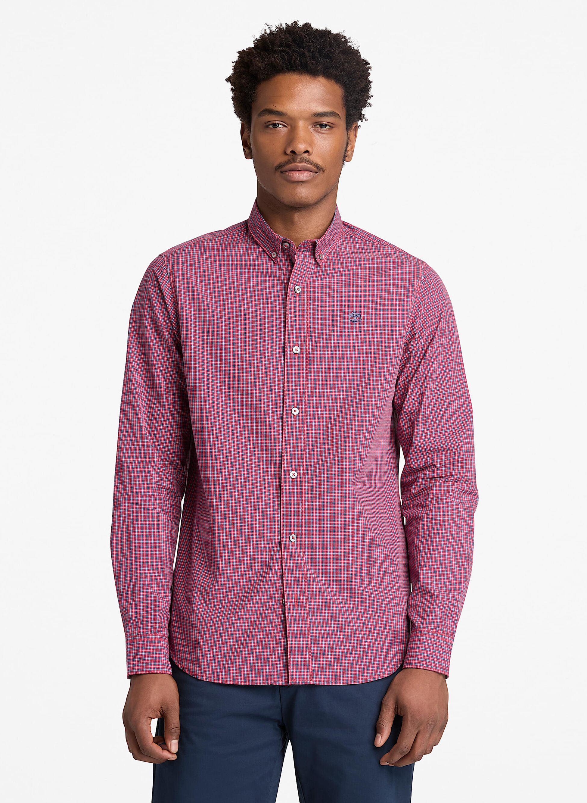 CAMICIA IN POPELINE A QUADRI MICRO