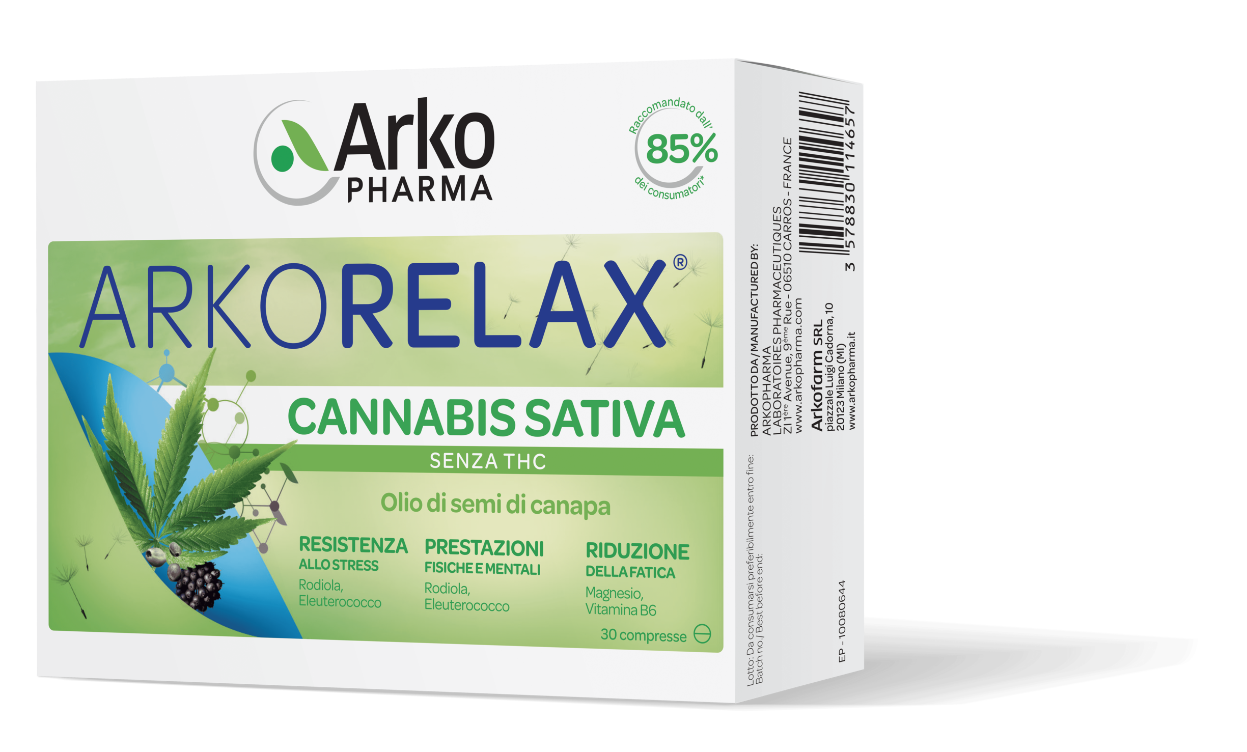 ARKOPHARMA ARKORELAX CANNABIS SATIVA 30 COMPRESSE