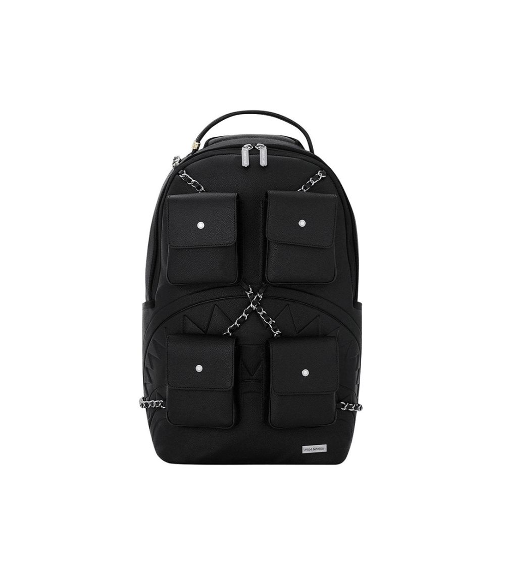 BACKPACK SPRAYGROUND HANGING POCKETS SHARK BLACK UNISEX