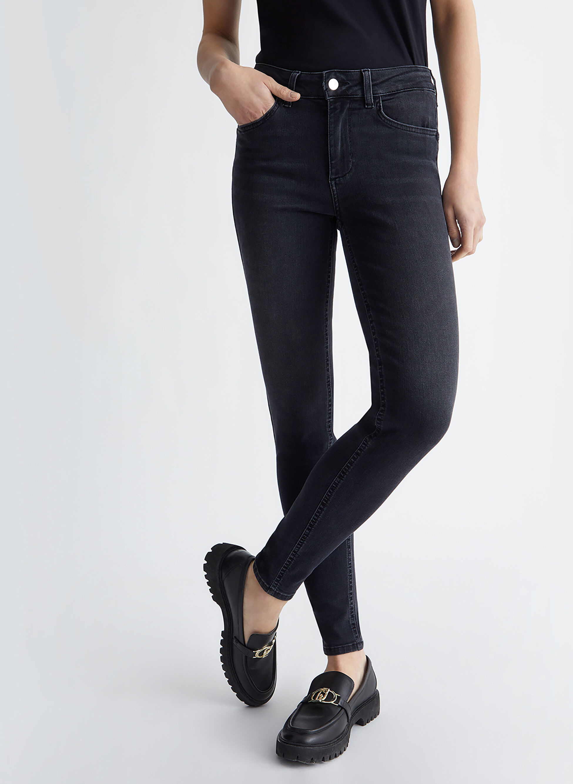 JEANS SKINNY BOTTOM UP CON STRASS