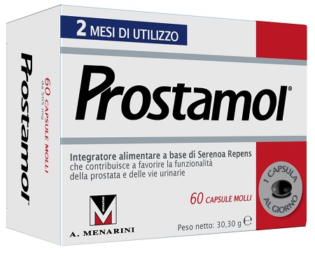 PROSTAMOL - MENARINI - 60 CAPSULE MOLLI - INTEGRATORE PER FAVORIRE IL BENESSERE DELLA PROSTATA E DELLE VIE URINARIE MASCHILI