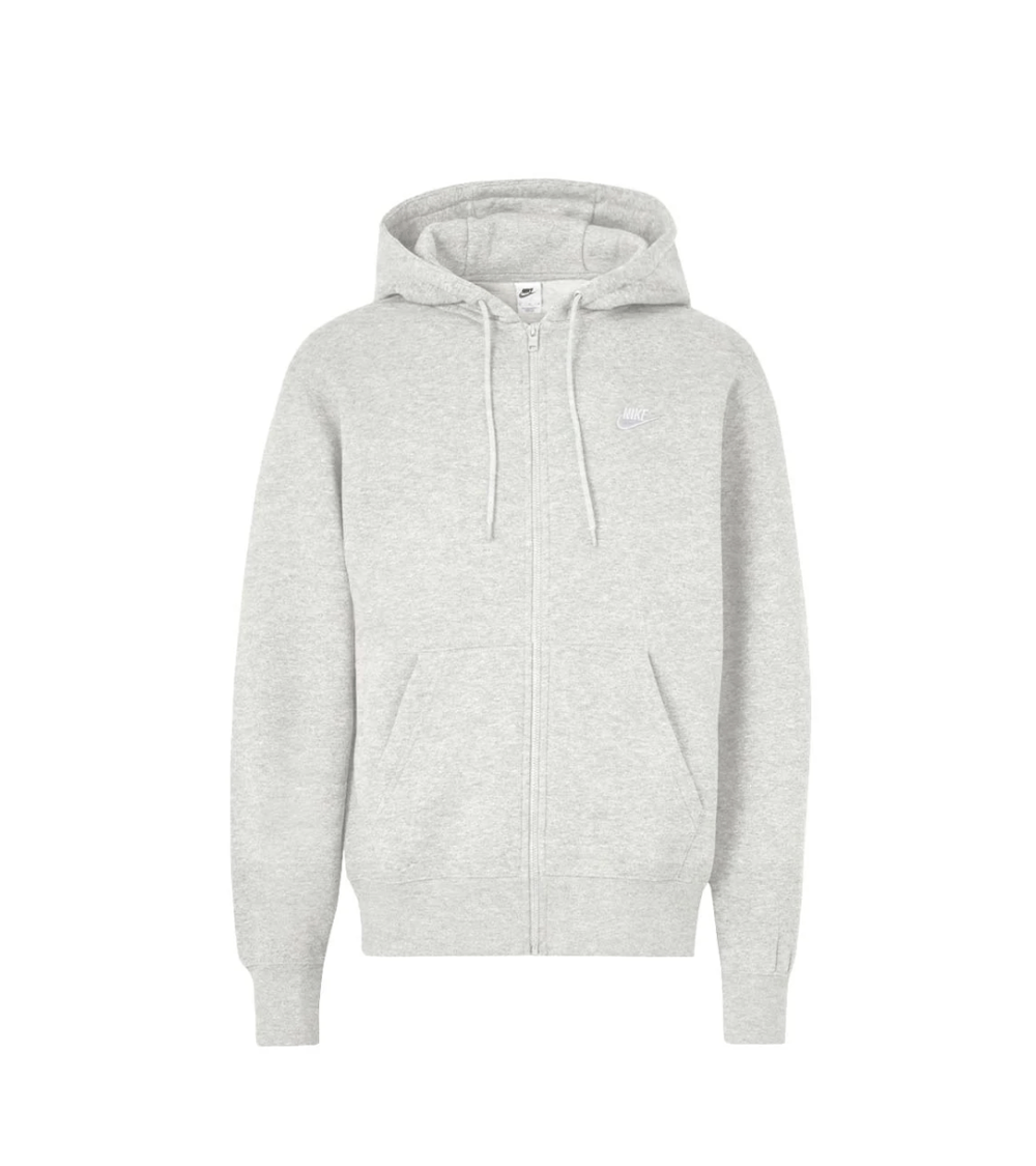 ZIPPED HOODIE NIKE CLUB FLEECE GREY MEN
