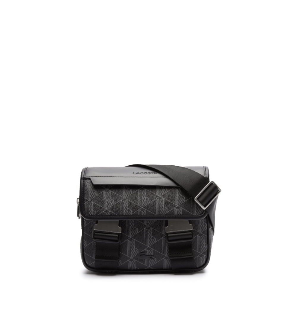 SHOULDER BAG LACOSTE THE BLEND MONOGRAM BLACK UNISEX