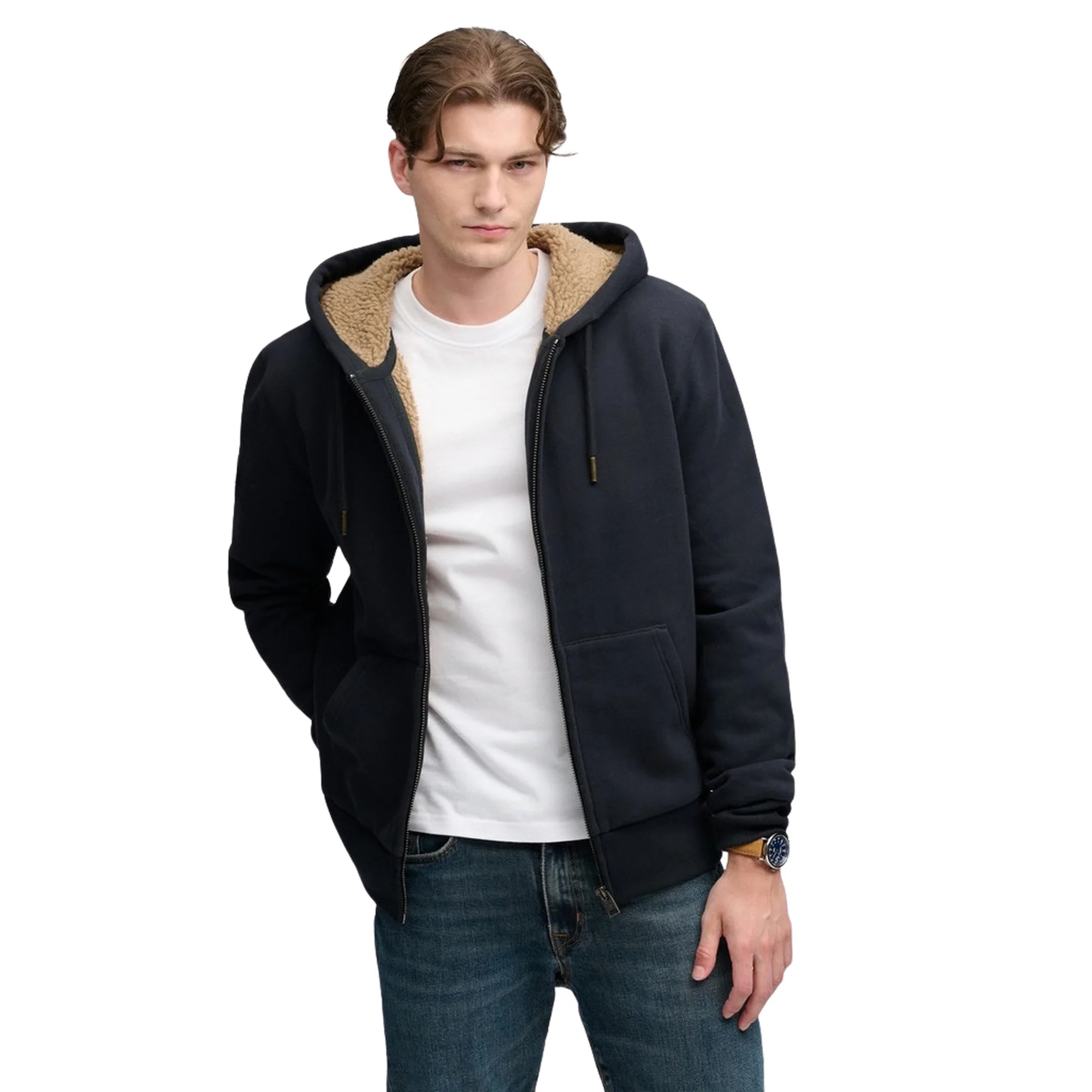 SUPERDRY BORG LINED ZIPHOOD