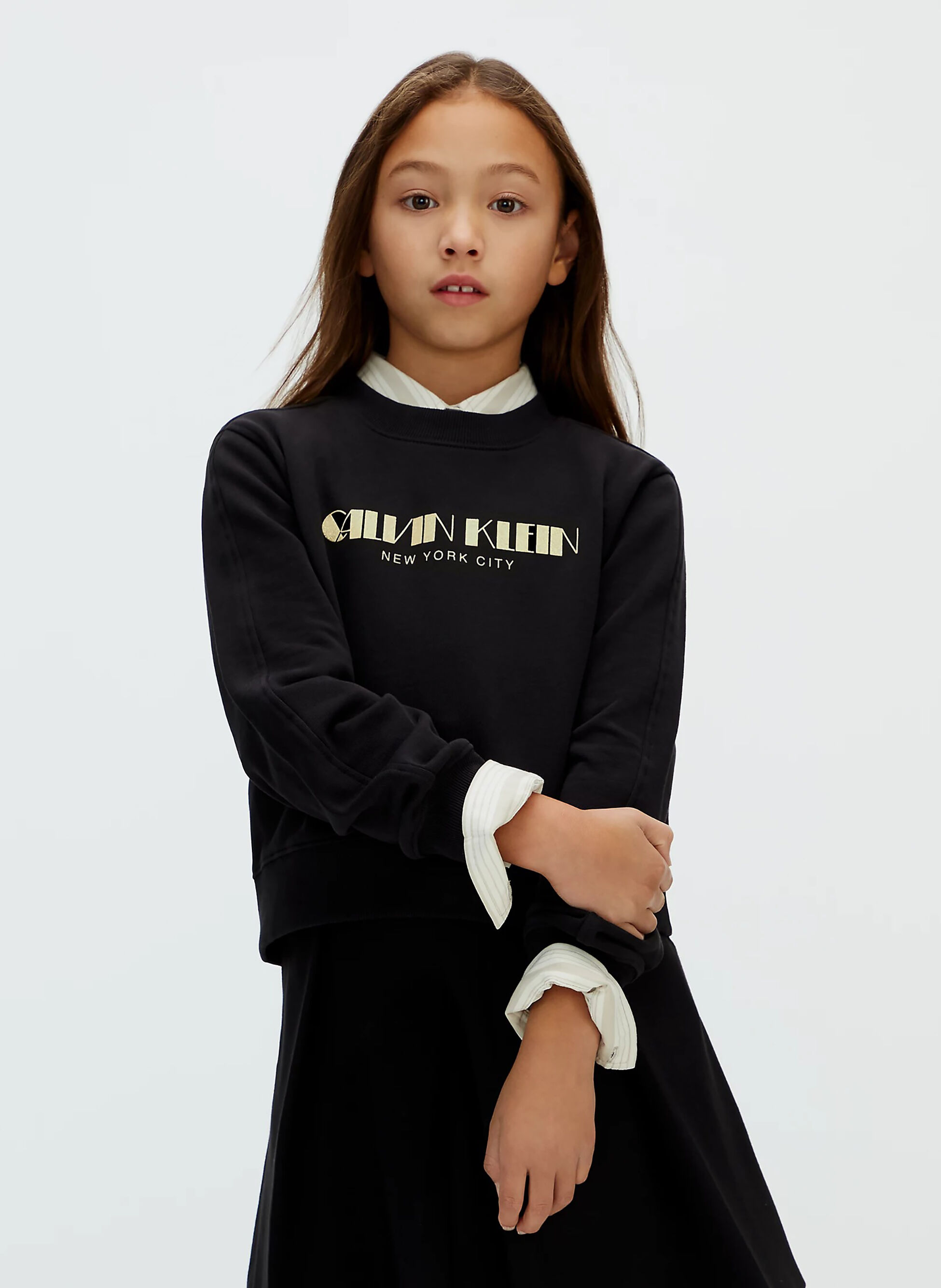FELPA GIRO LOGO GLITTER RAGAZZA