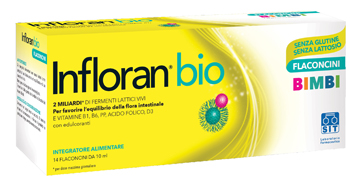 INFLORAN BIO BIMBI INTEGRATORE BENESSERE FLORA INTESTINALE BAMBINI 14 FLACONCINI