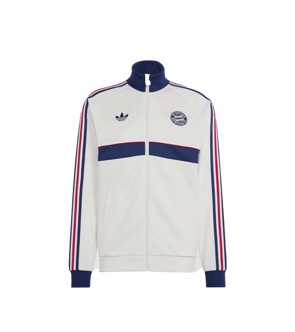 ZIPPED SWEATSHIRT ADIDAS OG FC BAYERN MUNCHEN WHITE MAN