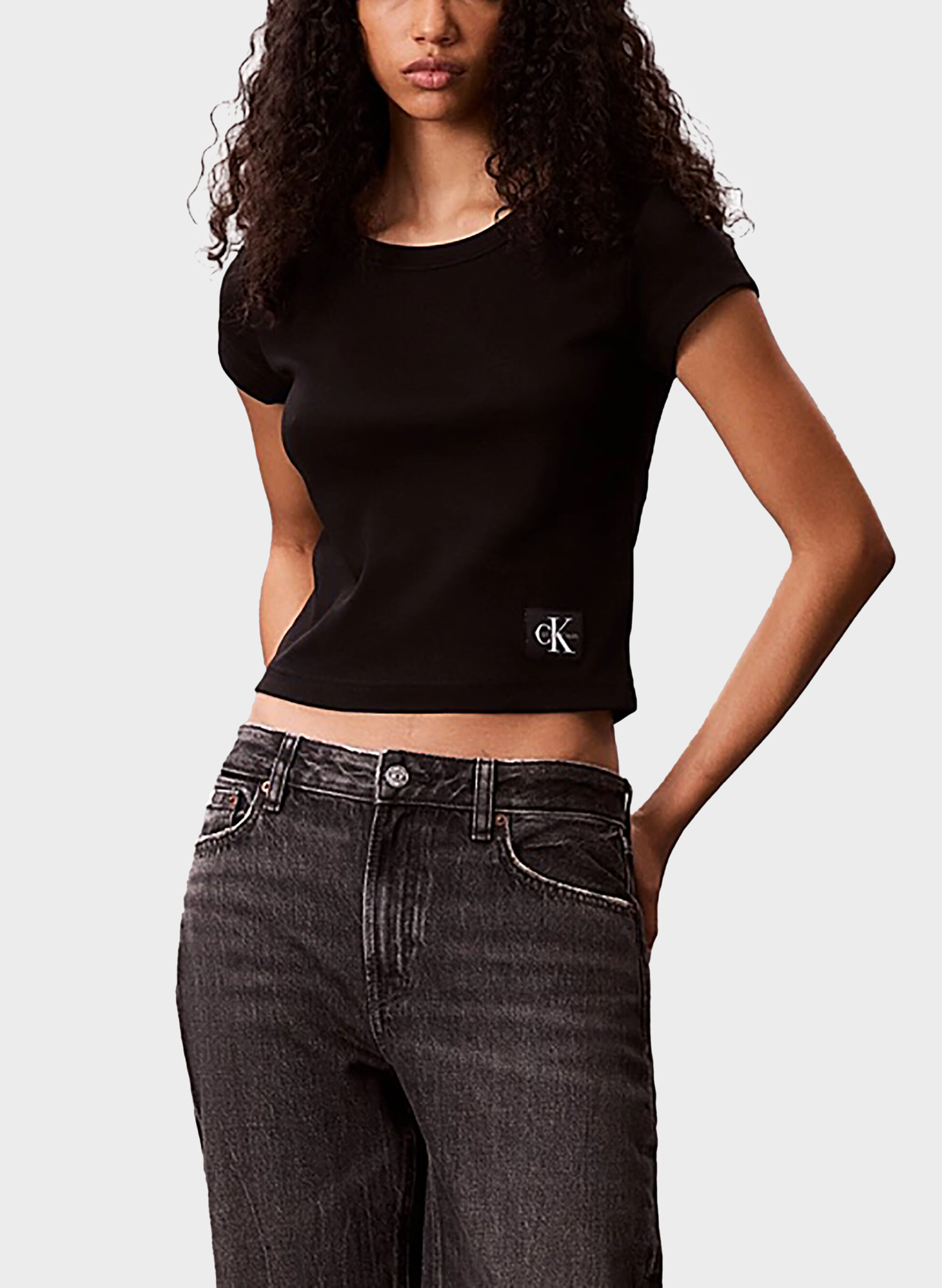 T-SHIRT COTTON STRETCH RIB BABY TEE