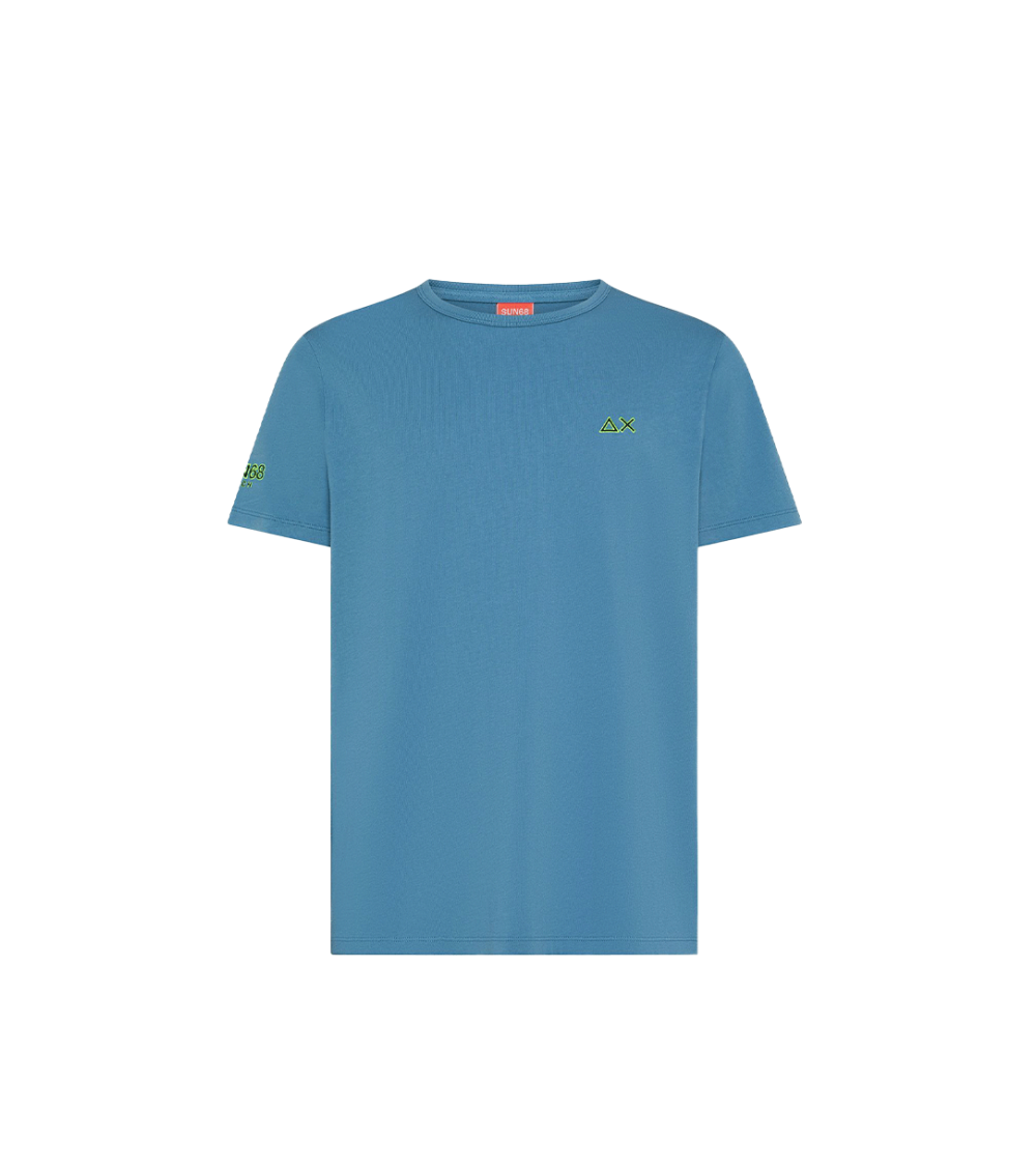 T-SHIRT SUN68 BEACH AZZURRO UOMO