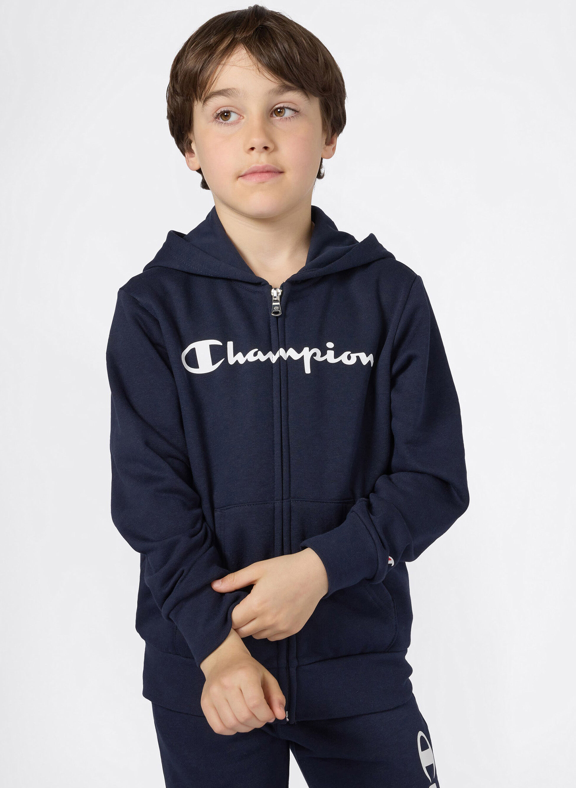 FELPA CON ZIP INTERA CON LOGO SCRIPT RAGAZZO