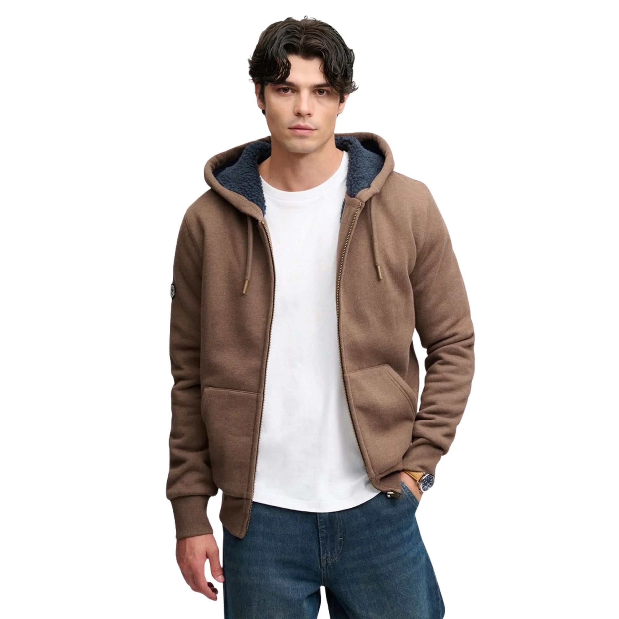 SUPERDRY BORG LINED ZIPHOOD — Animasportiva