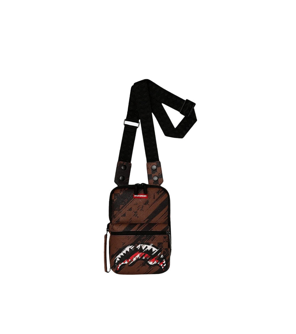SLING BAG SPRAYGROUND SMEARED GRUNGE BROWN UNISEX