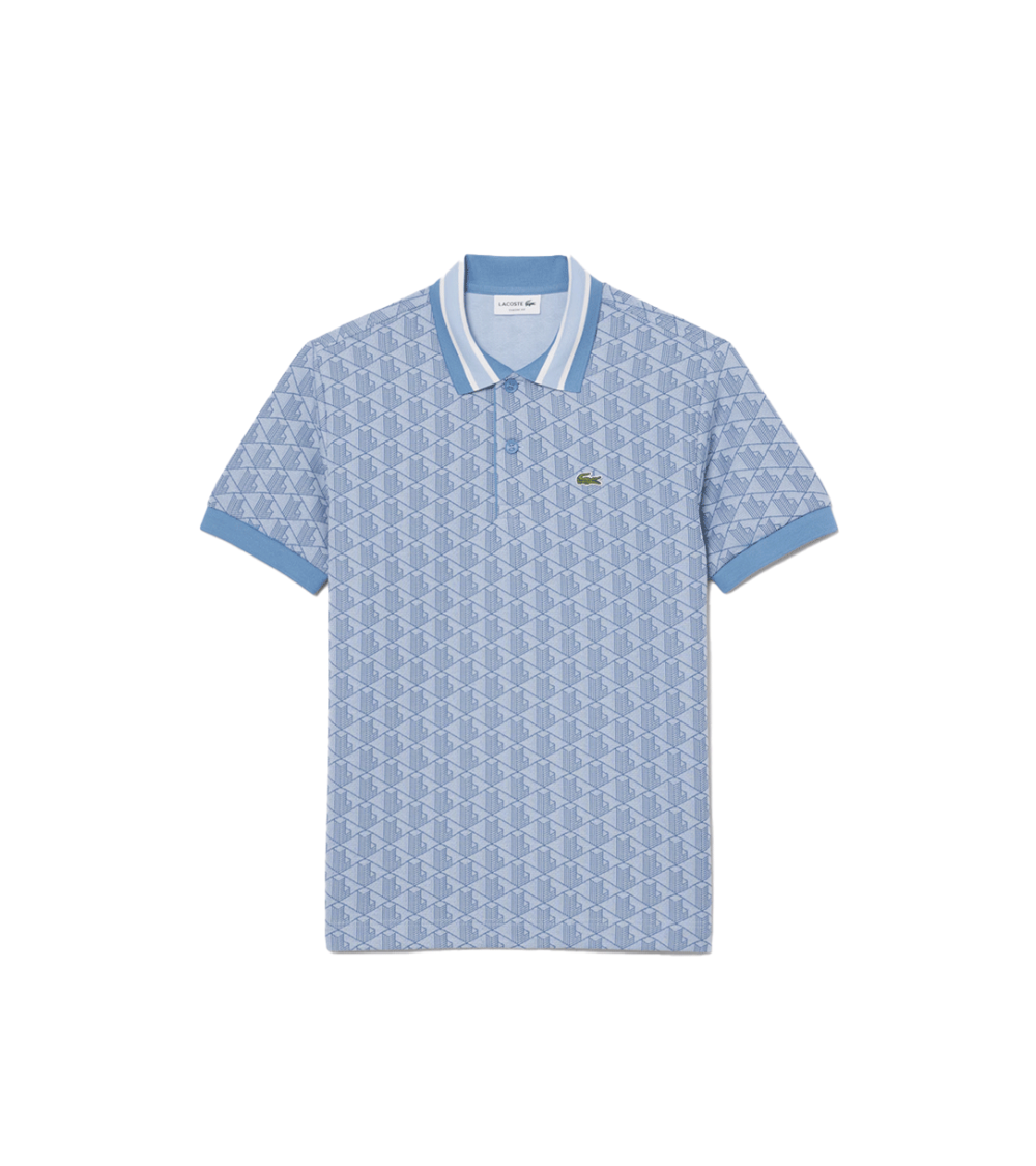 POLO LACOSTE MONOGRAM LIGHT BLUE MEN