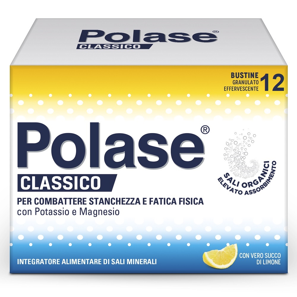 POLASE CLASSICO INTEGRATORE SALI MINERALI CON MAGNESIO E POTASSIO GUSTO LIMONE 12 BUSTINE