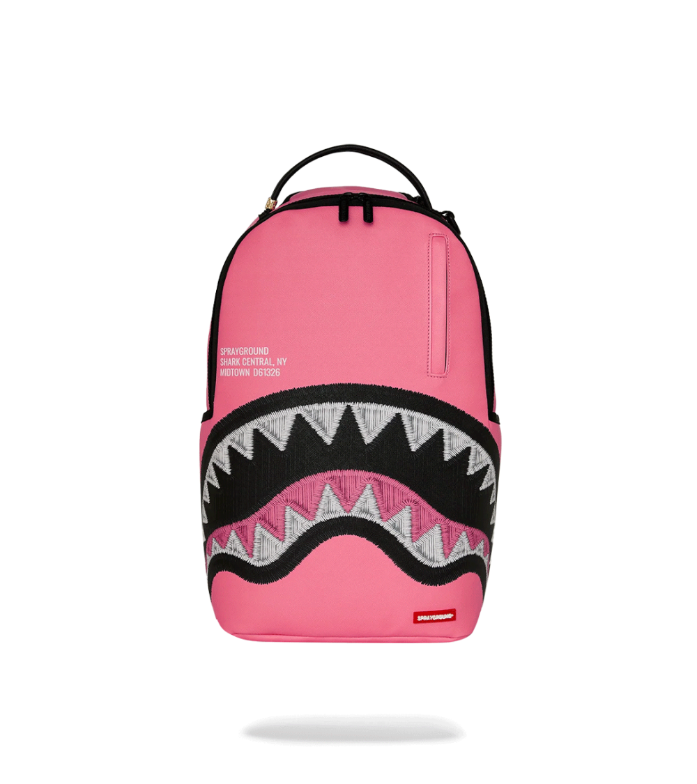BACKPACK SPRAYGROUND SHARK CENTRAL EMBROIDERED SHARK PINK UNISEX