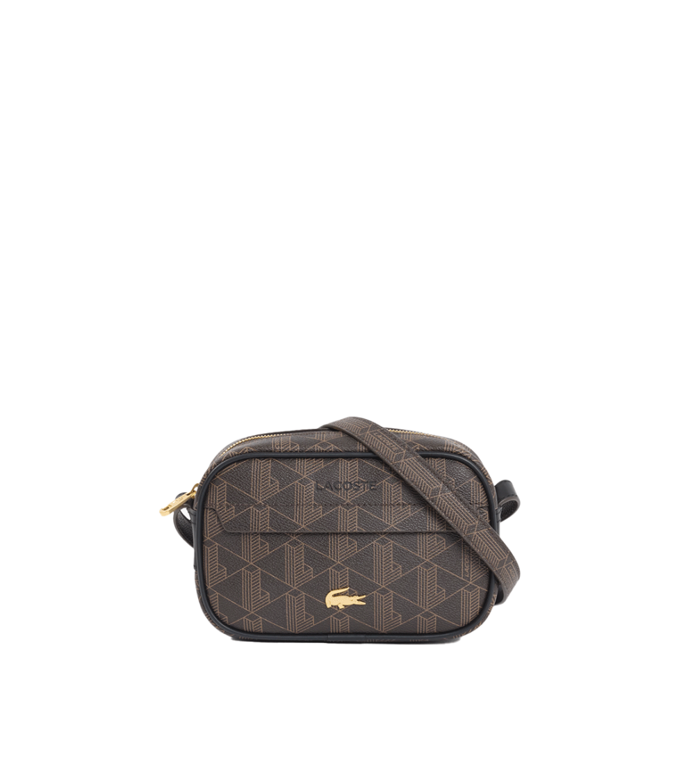SHOULDER BAG LACOSTE THE BLEND MONOGRAM SMALL BROWN UNISEX
