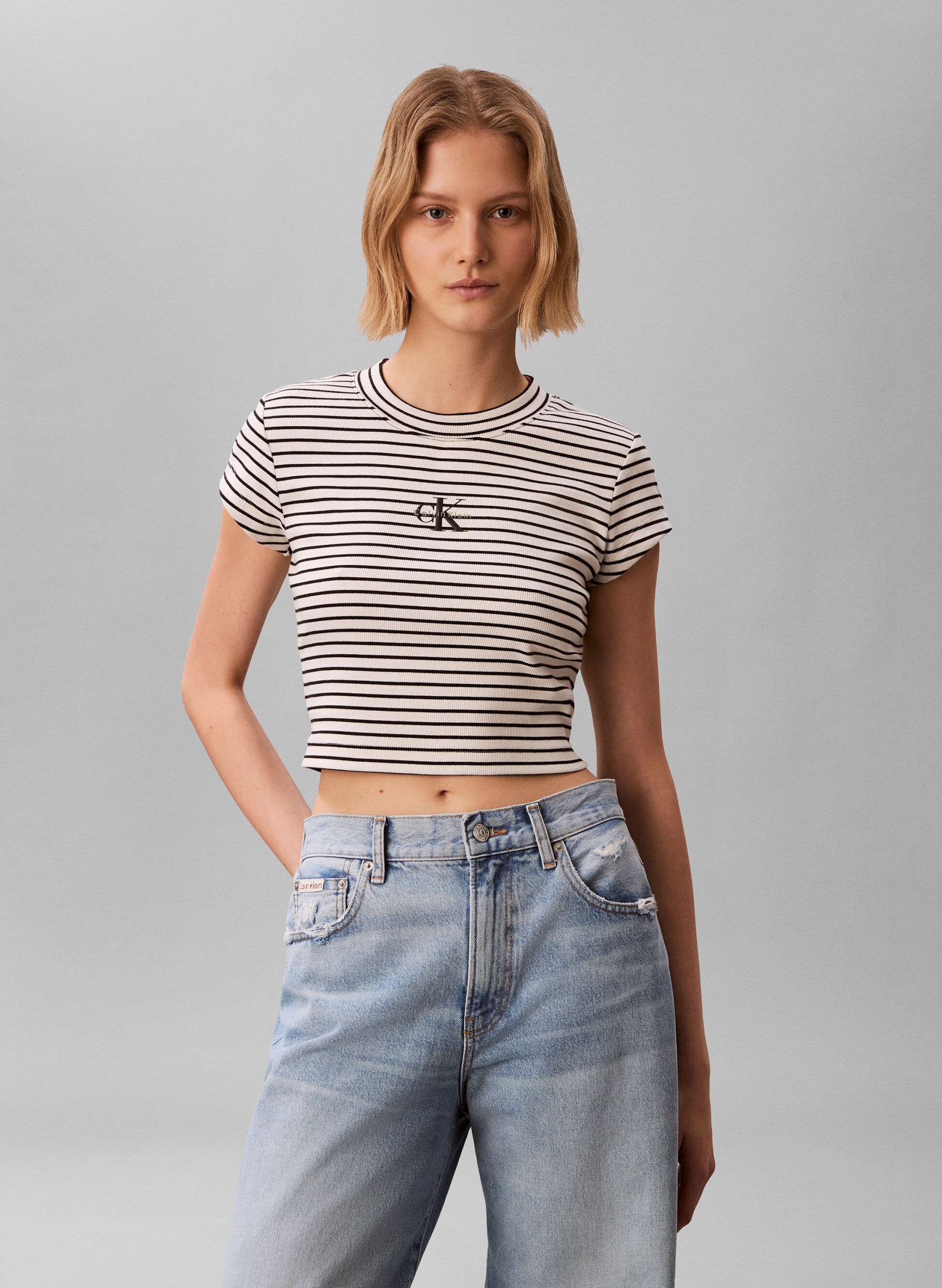 T-SHIRT A RIGHE A COSTINE SOTTILI