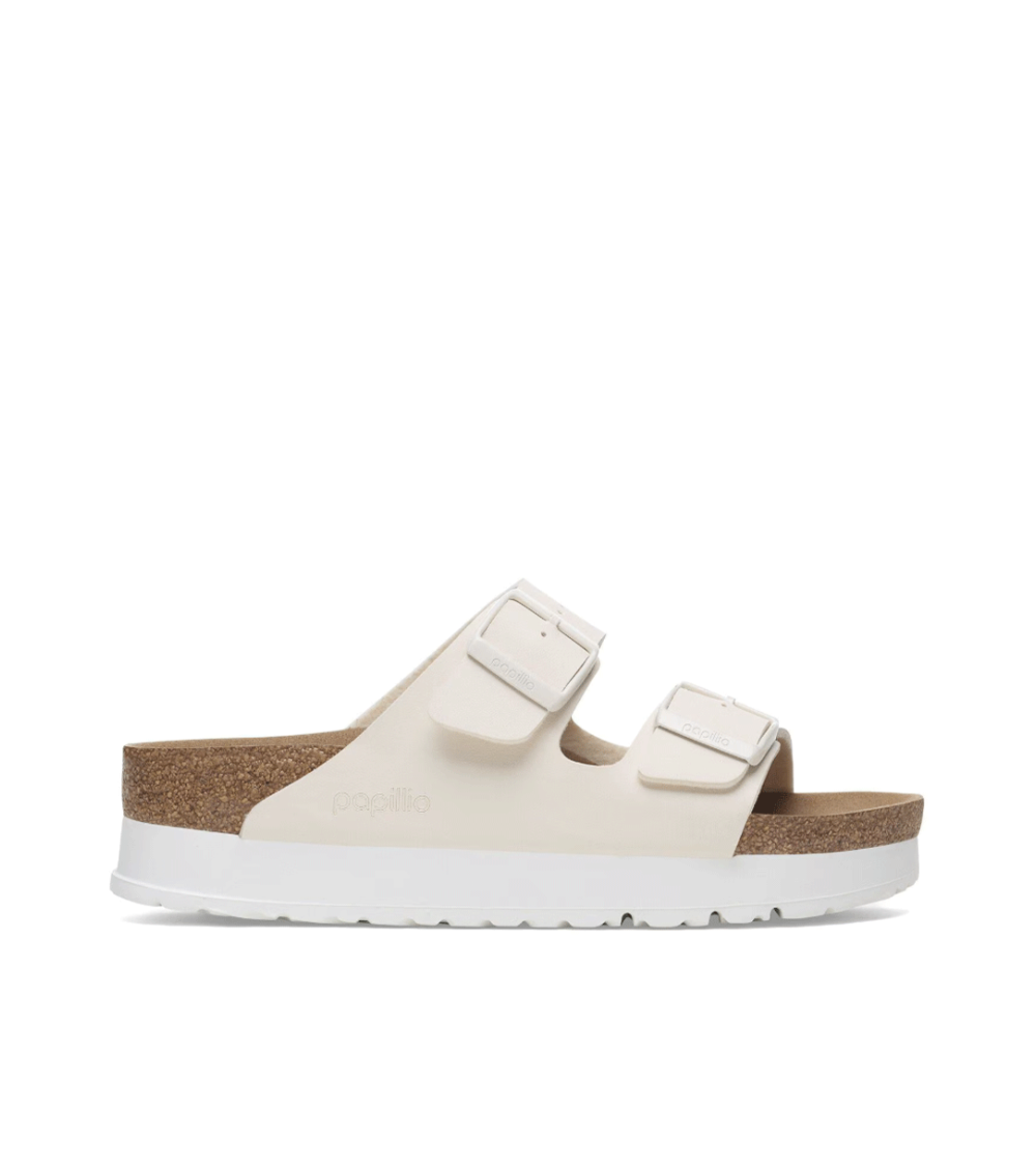 SANDALS BIRKENSTOCK ARIZONA PLATFORM WHITE WOMEN