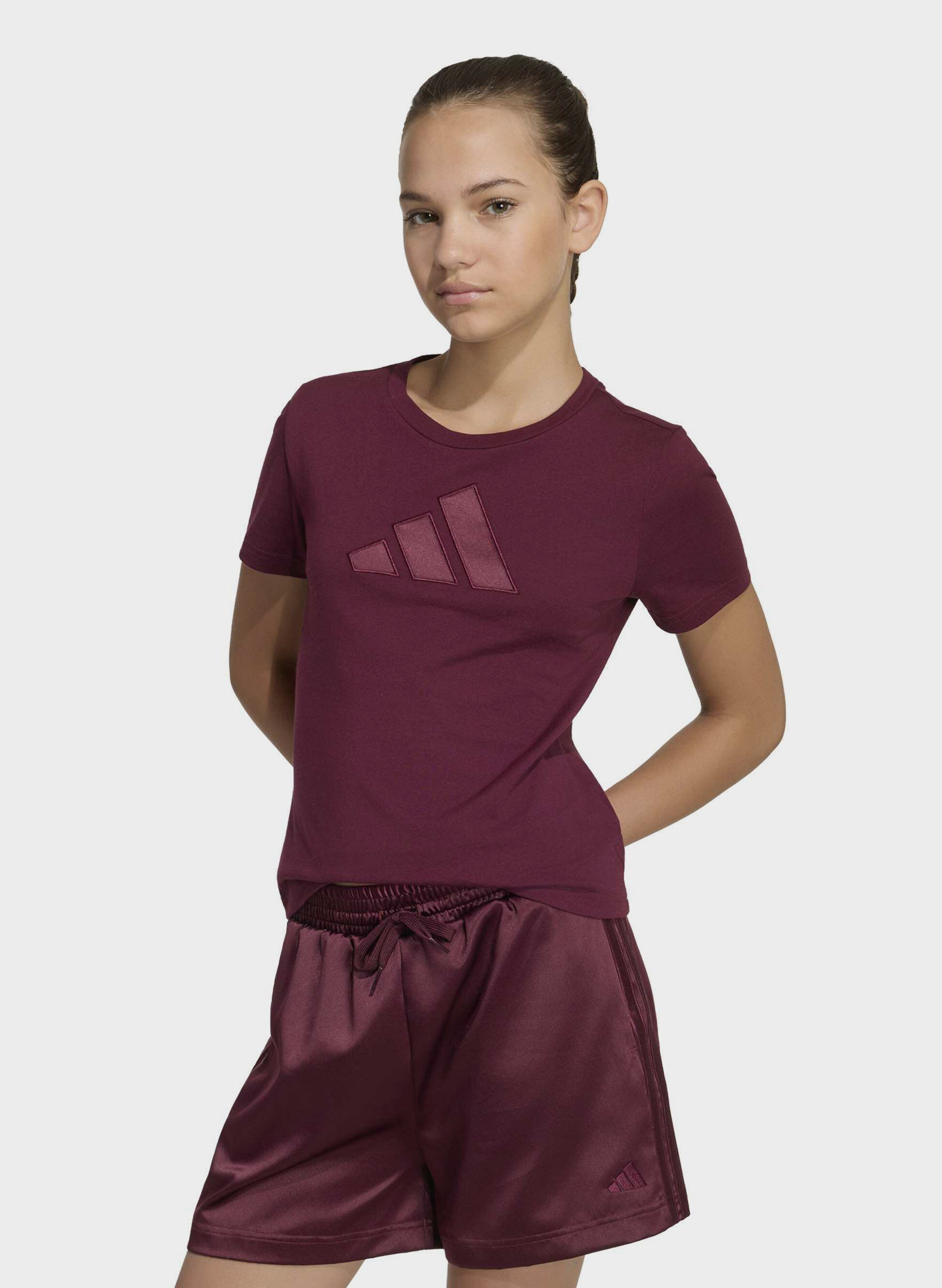 T-SHIRT SATIN LOGO RAGAZZA