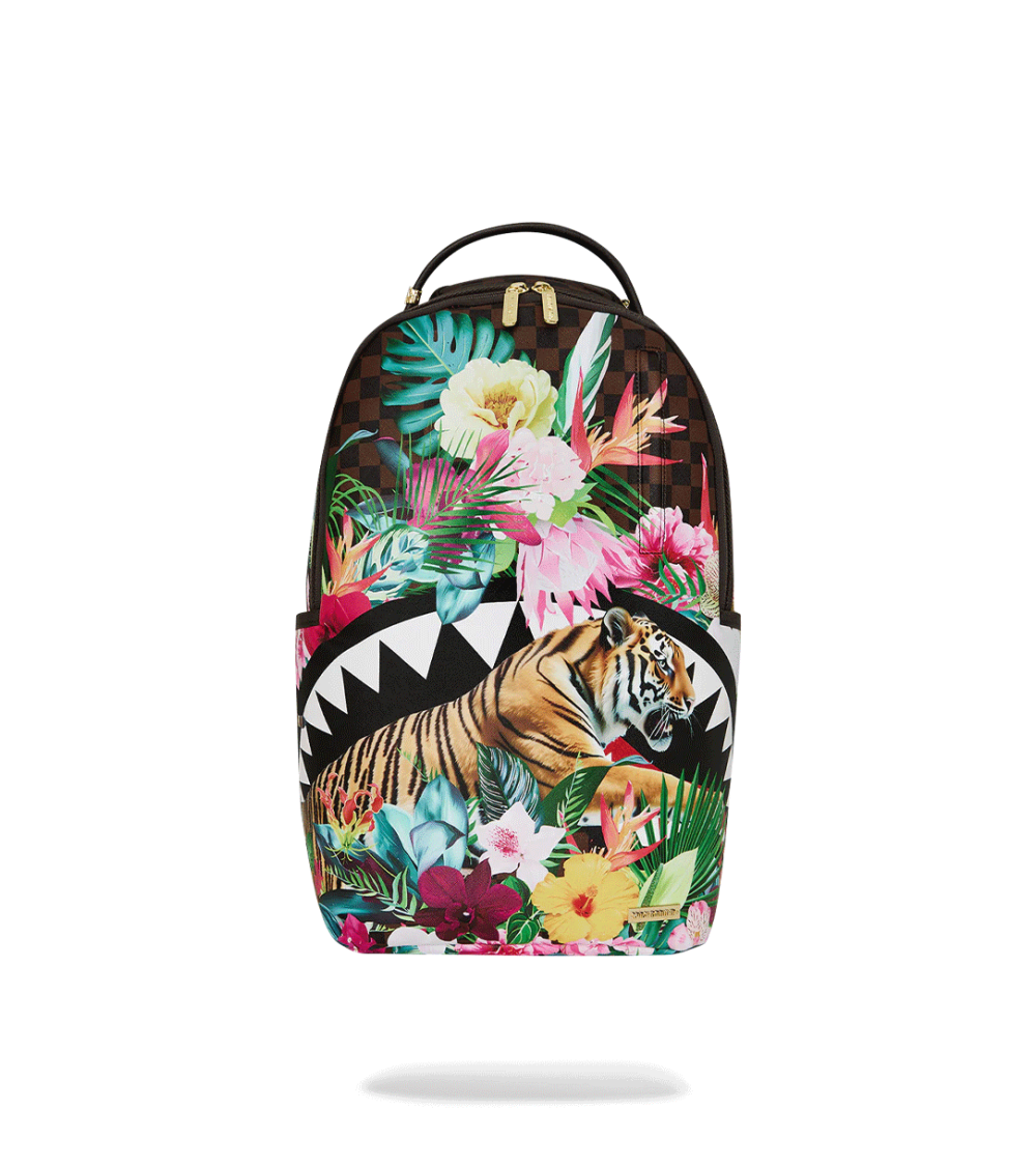 BACKPACK SPRAYGROUND FLOWERING JUNGLE SHARK 2 BROWN UNISEX