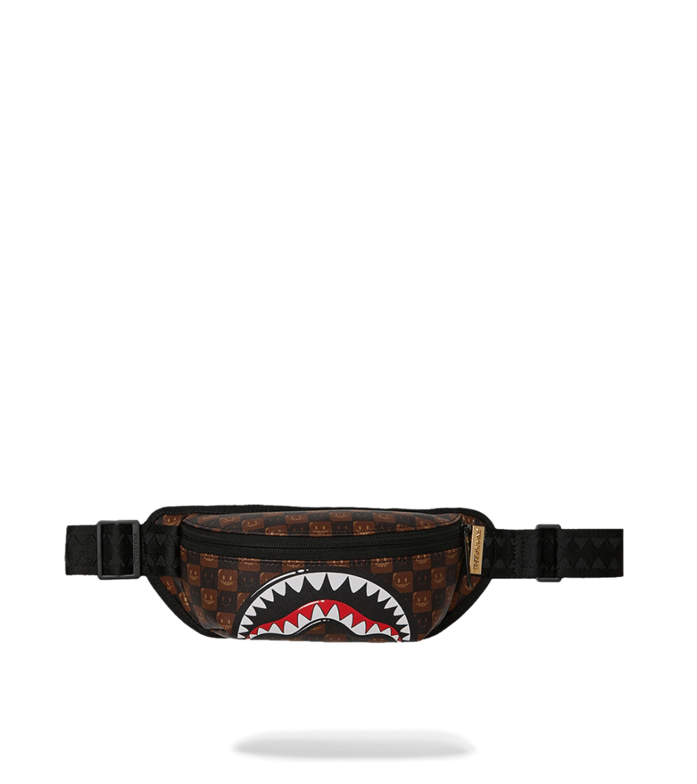 CROSSBODY SPRAYGROUND SHARKS IN PARIS WTF BUBBLE CHECK BROWN UNISEX
