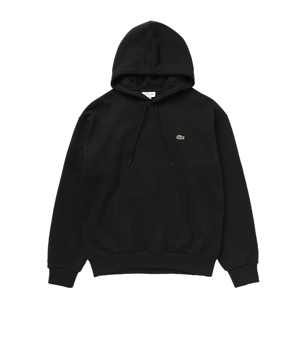 HOODIE LACOSTE IN TESSUTO FELPATO BLACK MAN