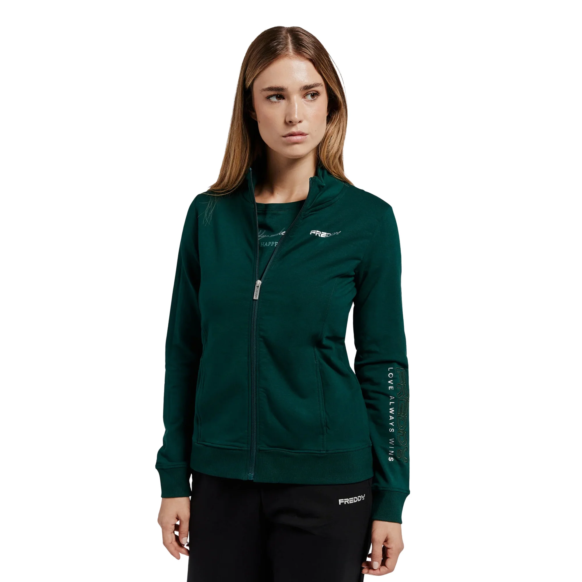 FREDDY FELPA W STRETCH FULL ZIP — Animasportiva