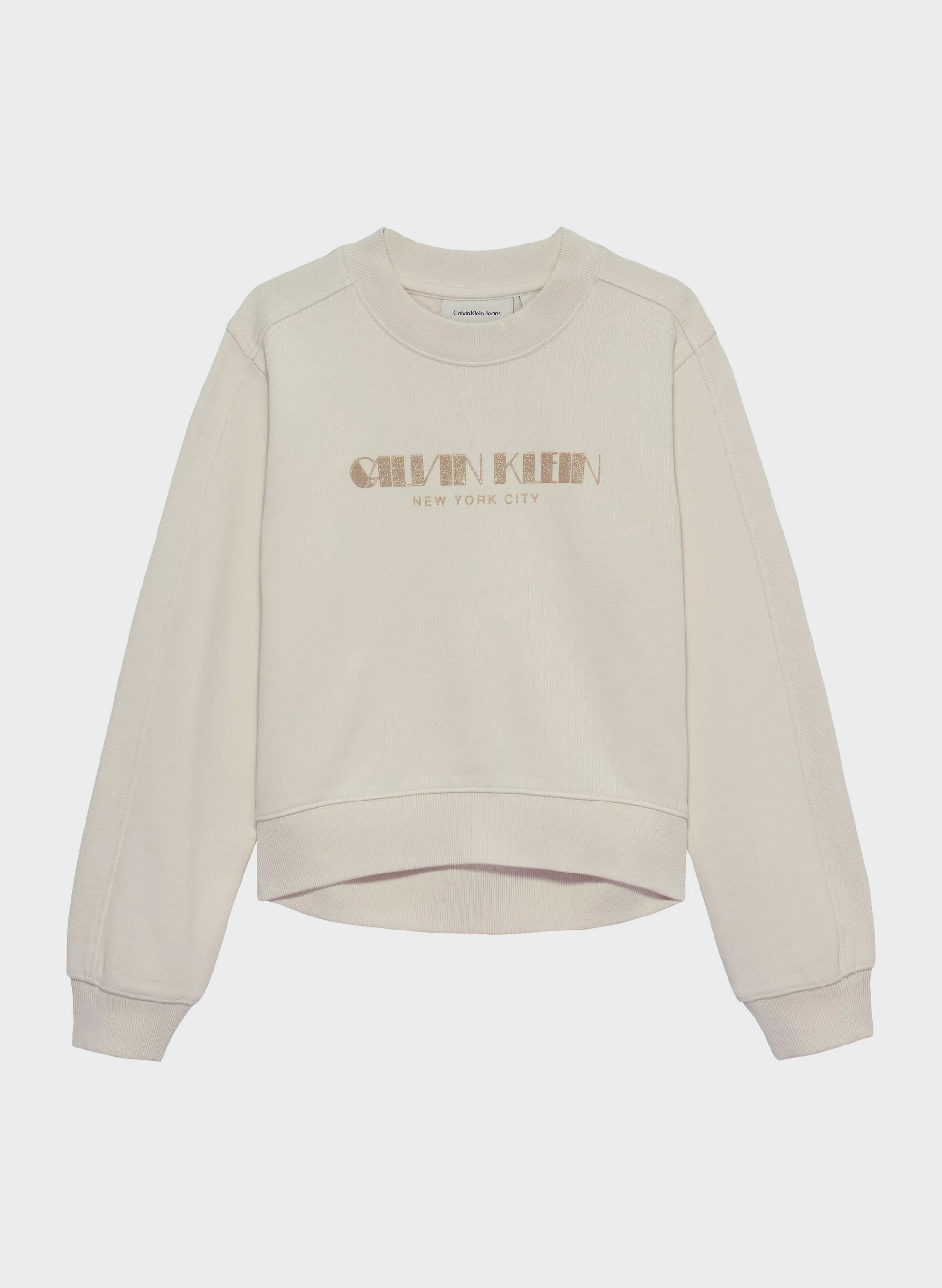 FELPA GIRO LOGO GLITTER RAGAZZA
