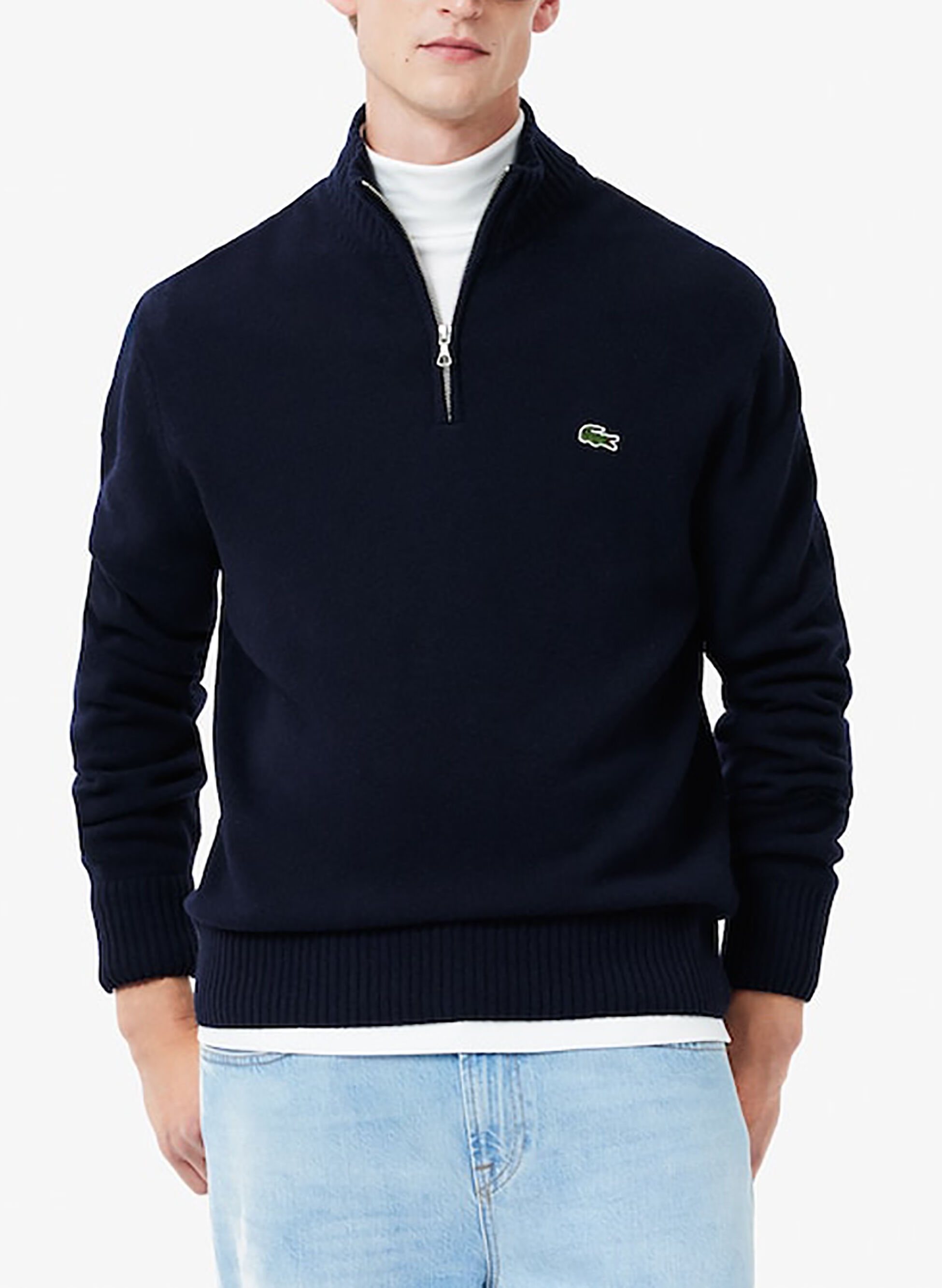 MAGLIONE INTERLOCK HALF ZIP CON LOGO