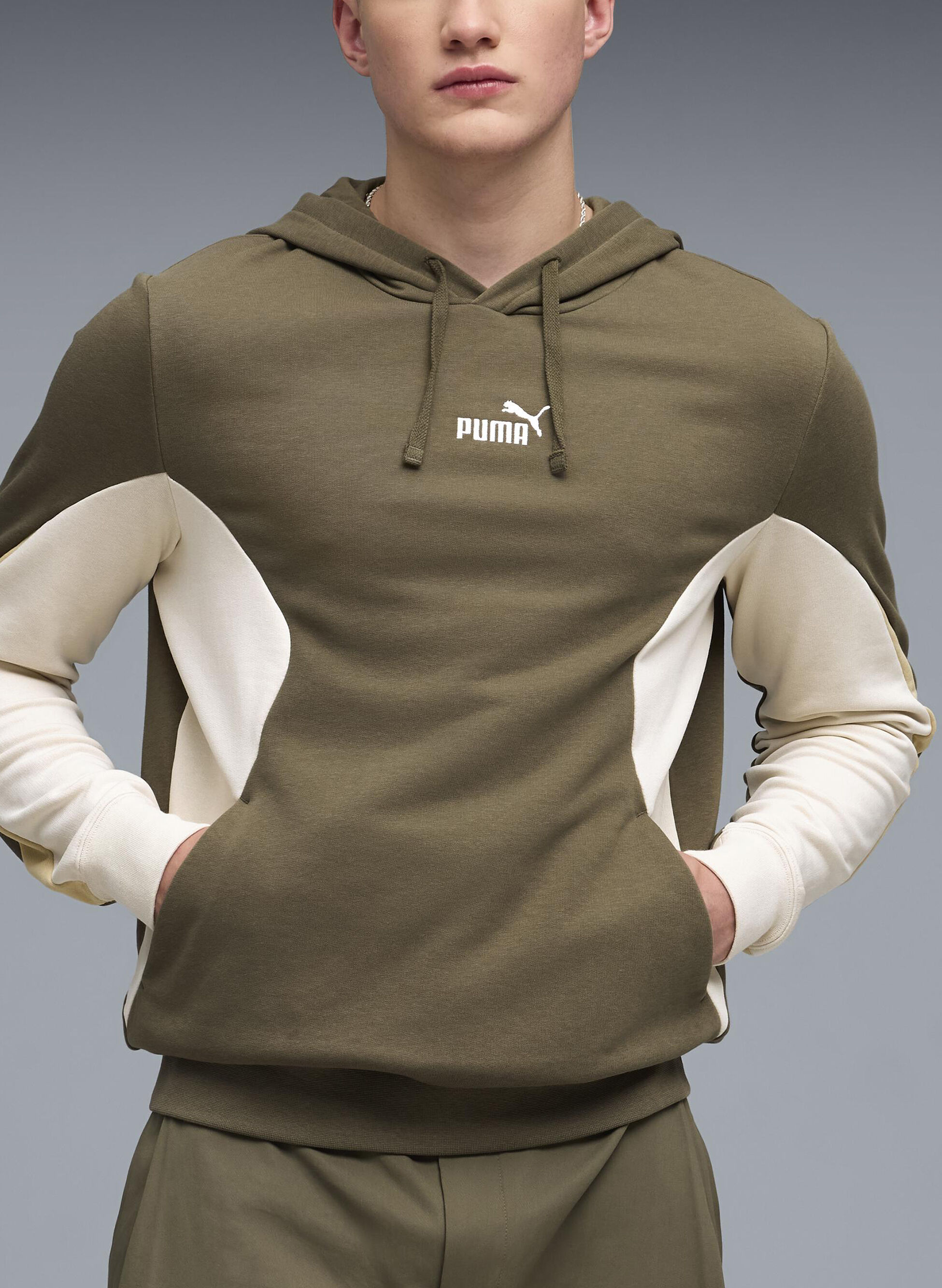 FELPA ESS BLOCK LODEN HOODIE