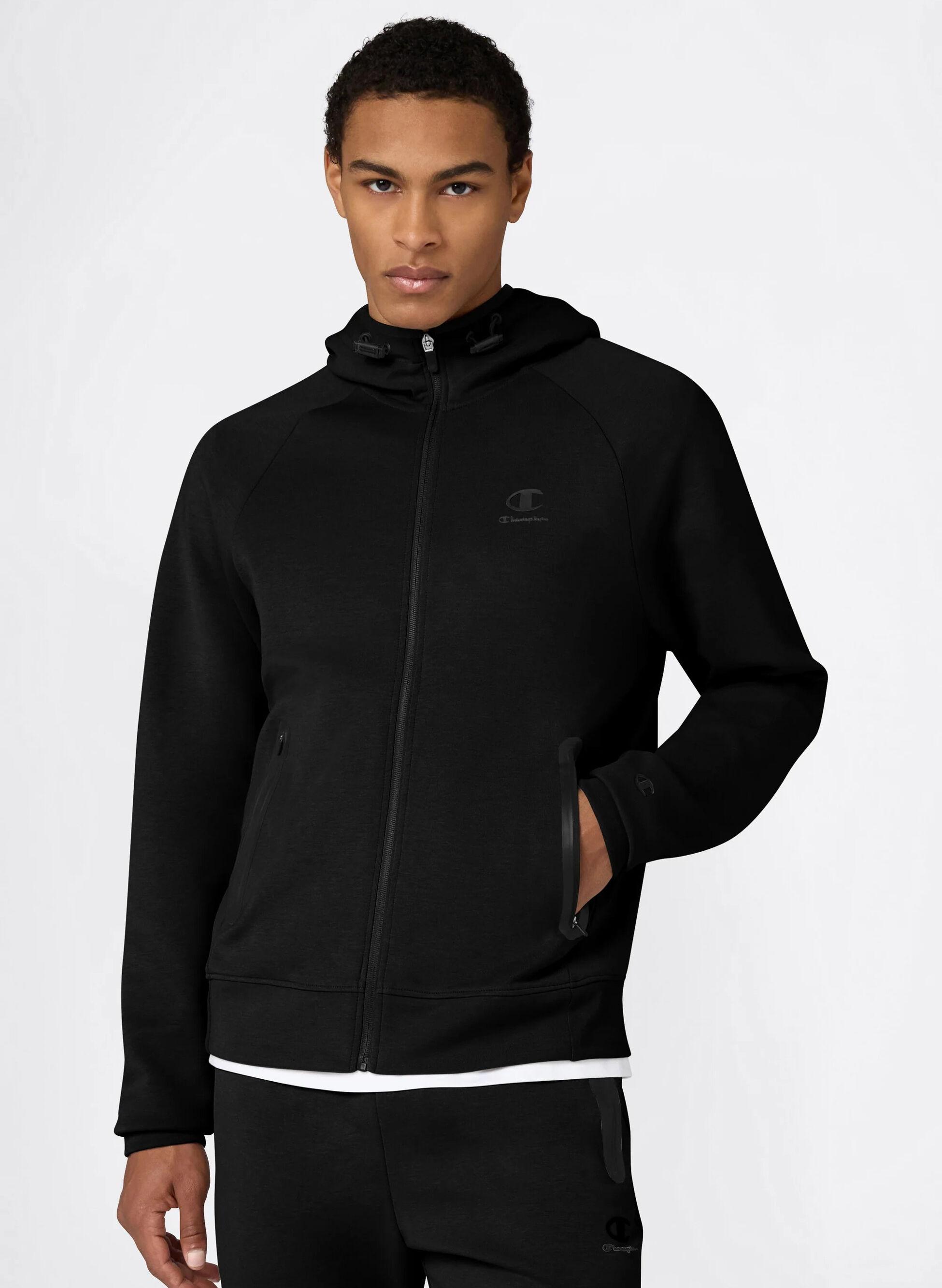 FELPA CON CAPPUCCIO FULL ZIP C-TECH