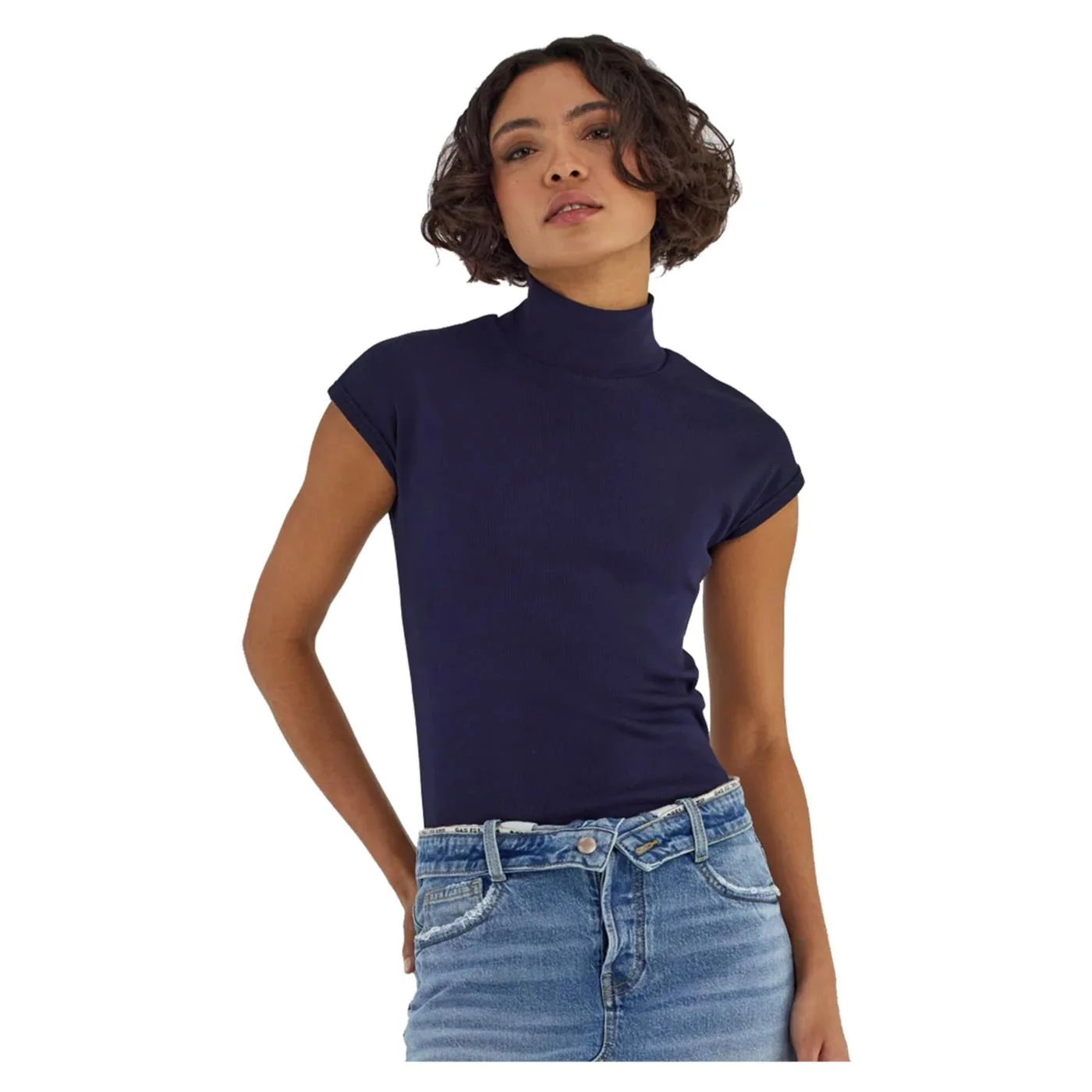 GAS T-SHIRT W HANIS MC COLLAR