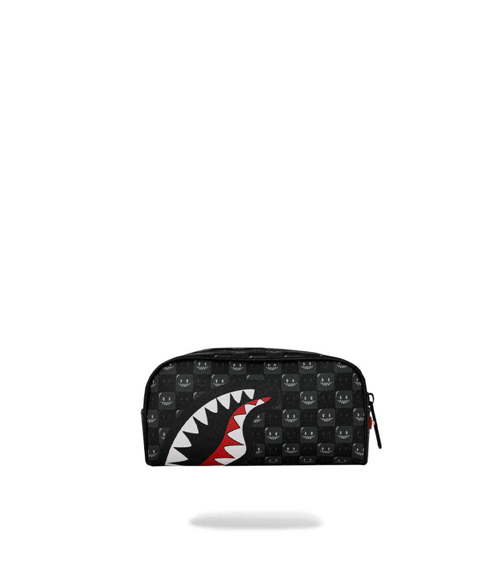 POUCH SPRAYGROUND SHARKS IN PARIS WTF BUBBLE CHECK BLACK UNISEX