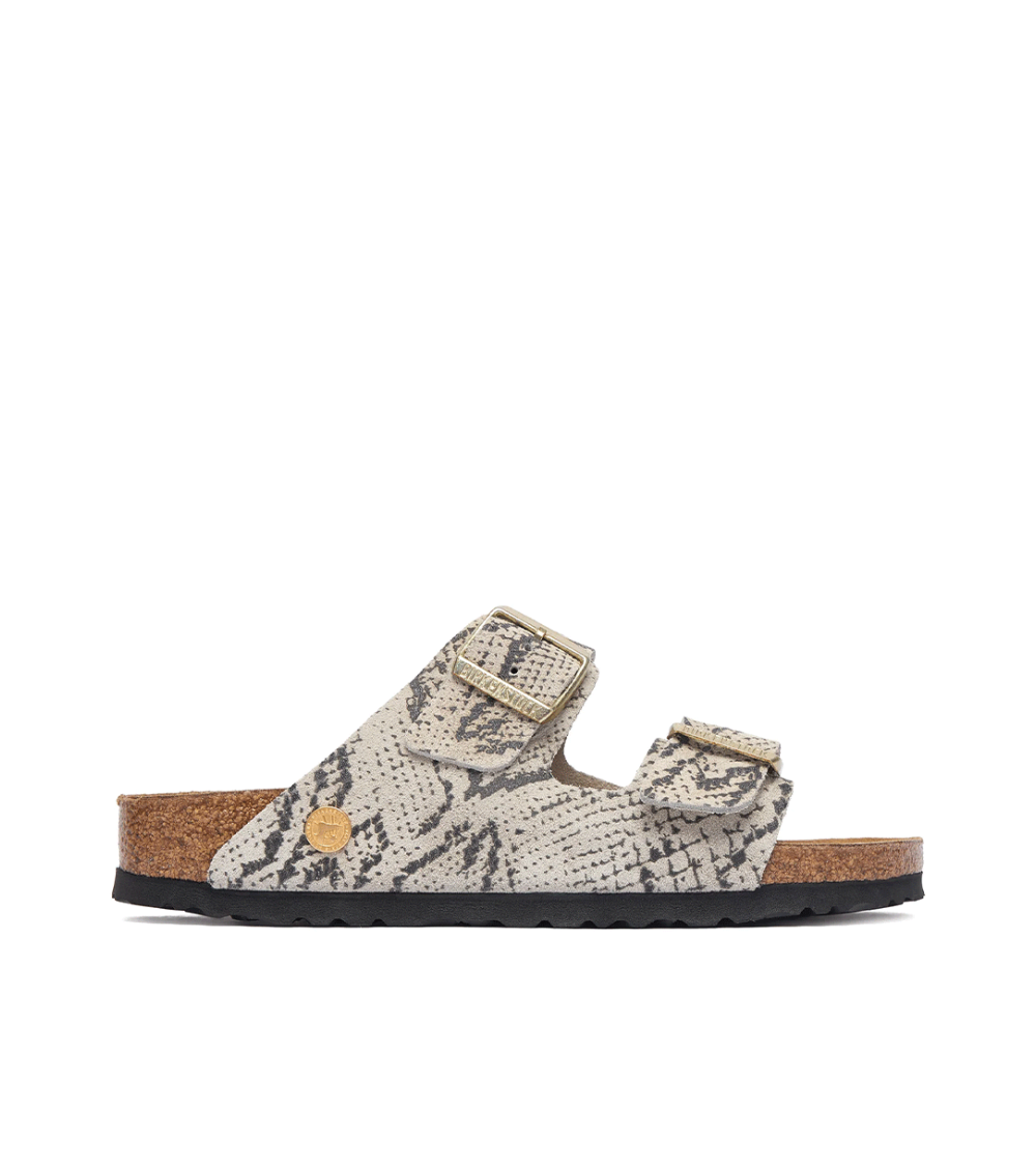 SANDALS BIRKENSTOCK ARIZONA SNAKE OYSTER SILVERWOMEN