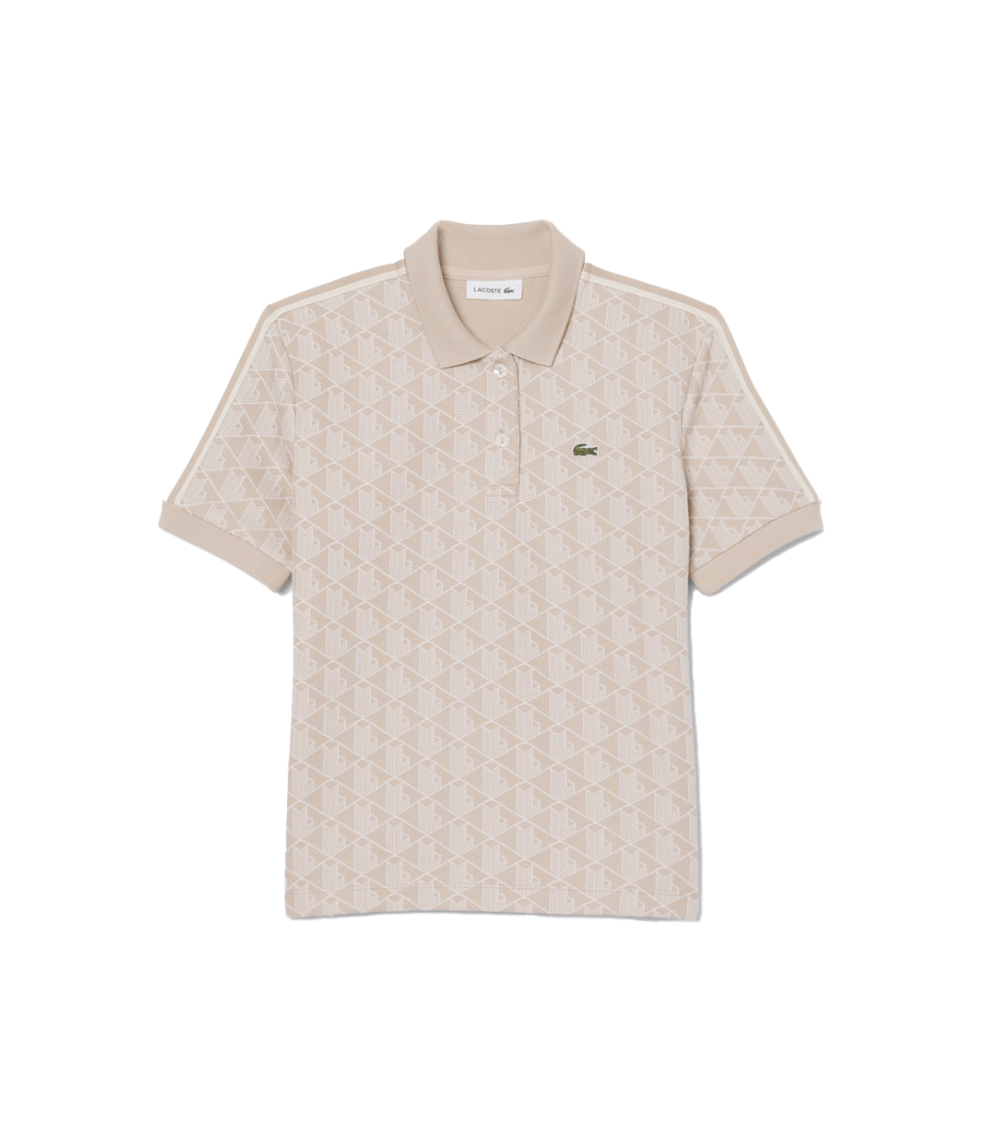 POLO LACOSTE MONOGRAM BEIGE DONNA
