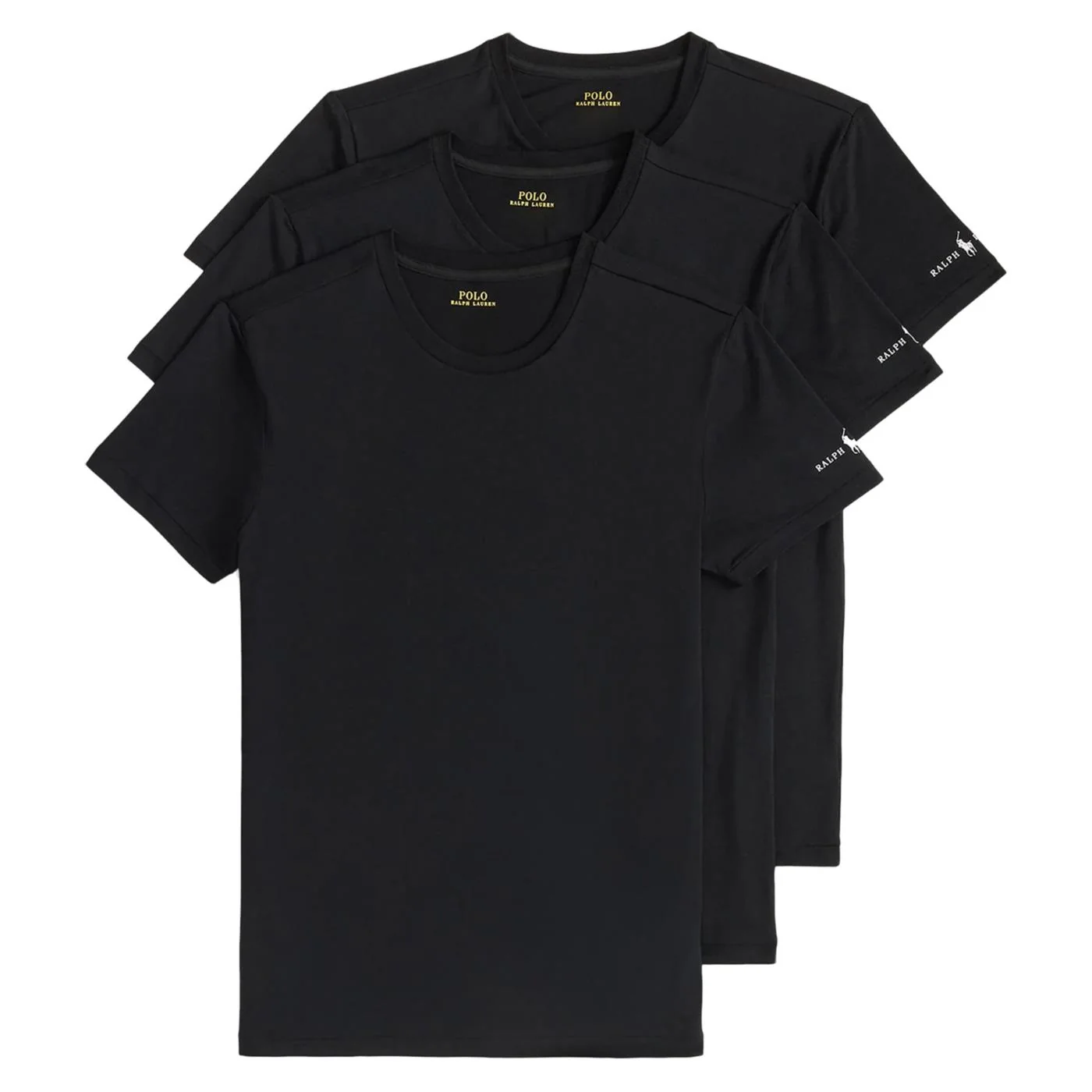 RALPH LAUREN SS CREW 3PK TEE BLACK