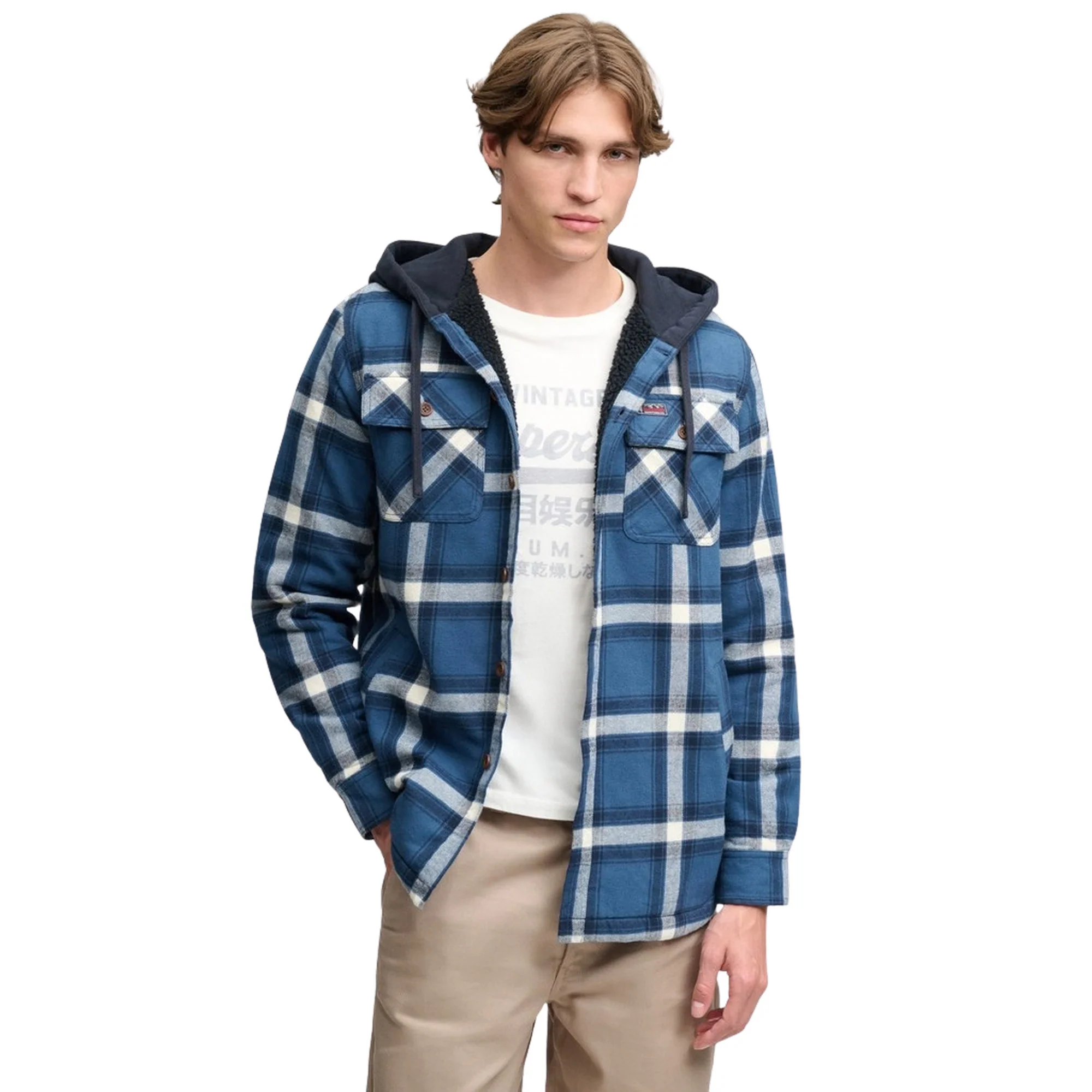 SUPERDRY BORG LINED HOOD OVERSHIRT — Animasportiva
