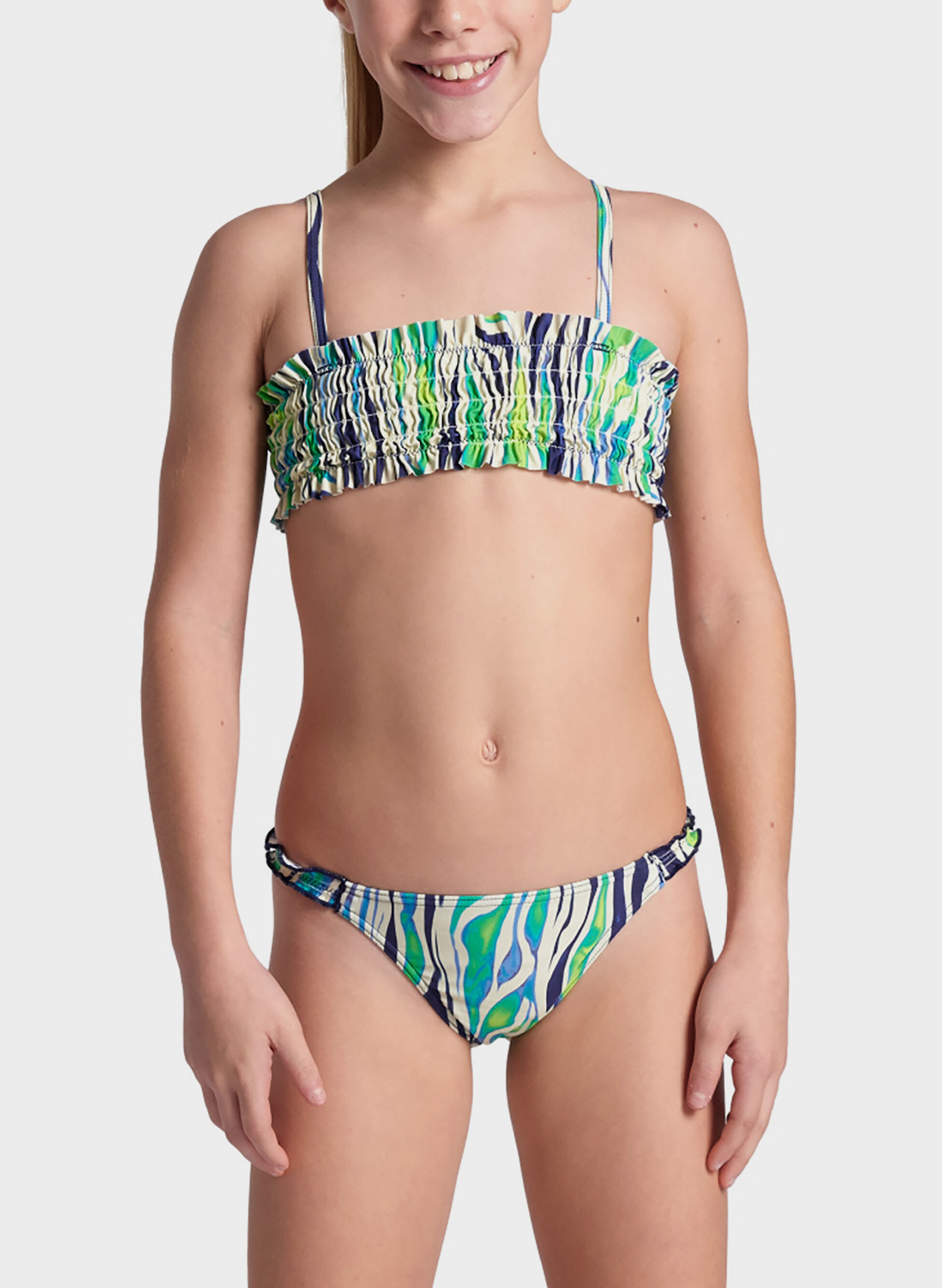 COSTUME BIKINI A FASCIA WATER PRINT MULTISTAMPA RAGAZZA