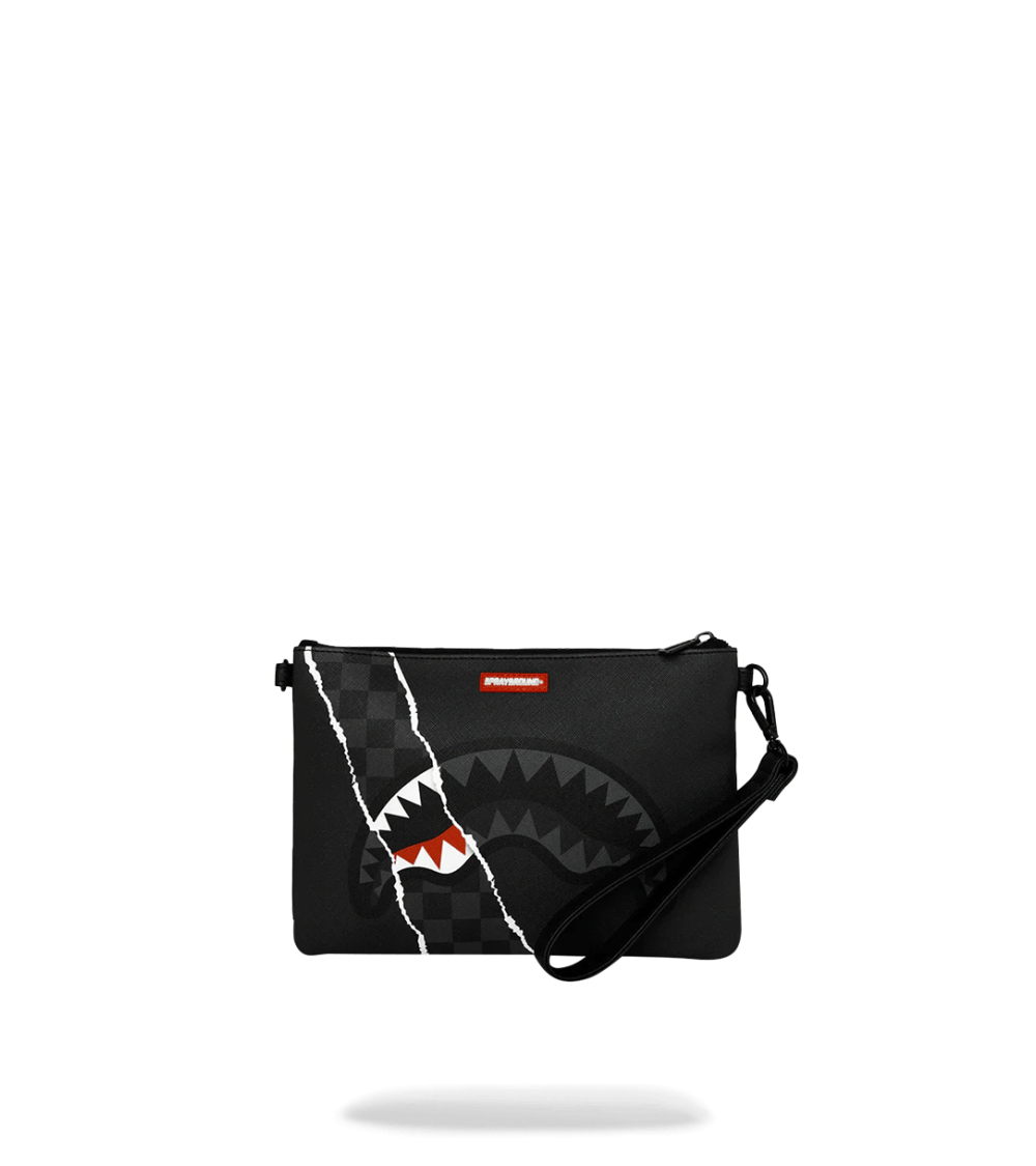 POCHETTE SPRAYGROUND CENTER RIP REVEALING GREY CHECK BLACK UNISEX