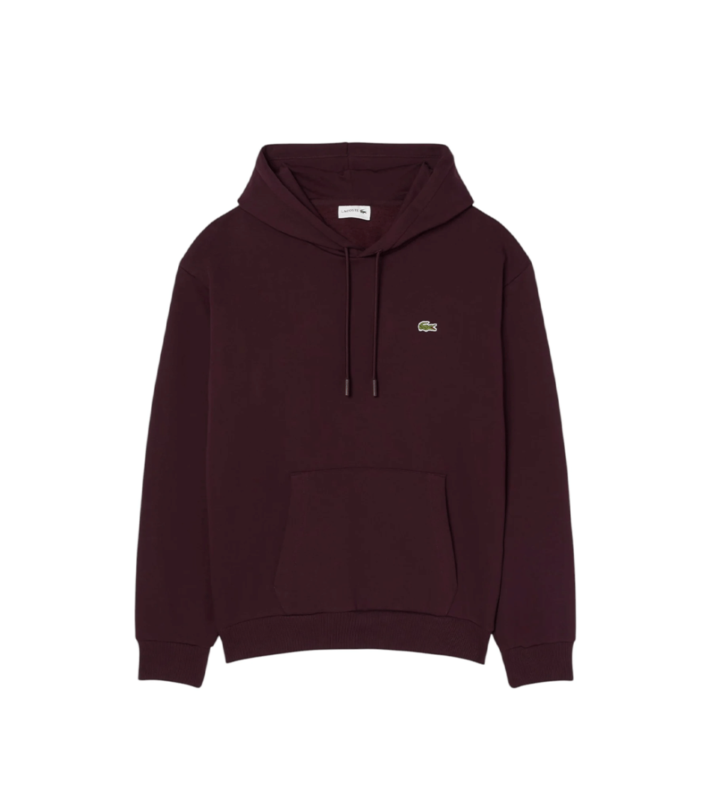 HOODIE LACOSTE IN TESSUTO FELPATO BORDEAUX MAN