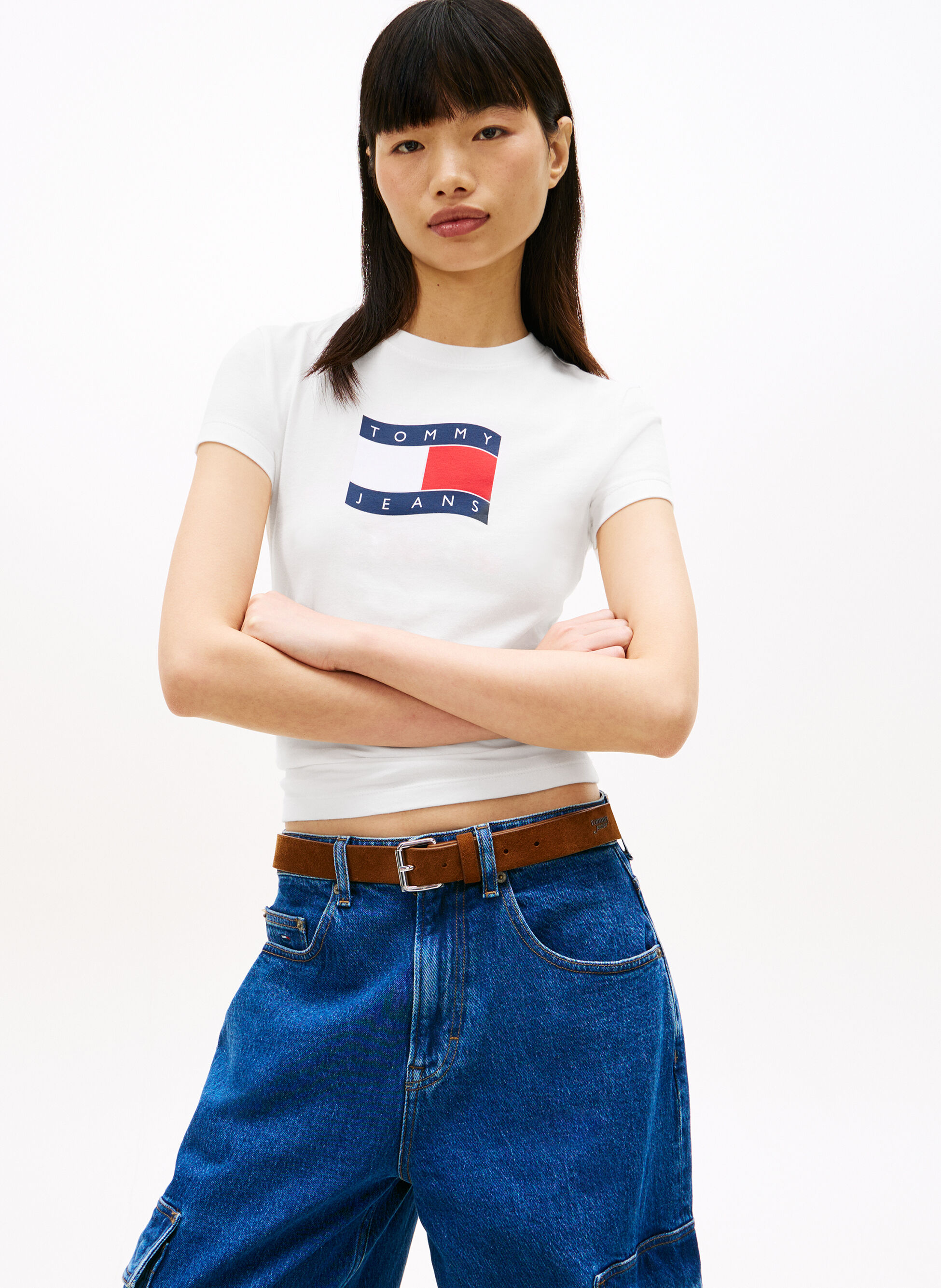 T-SHIRT CON BANDIERINA ONDULATA