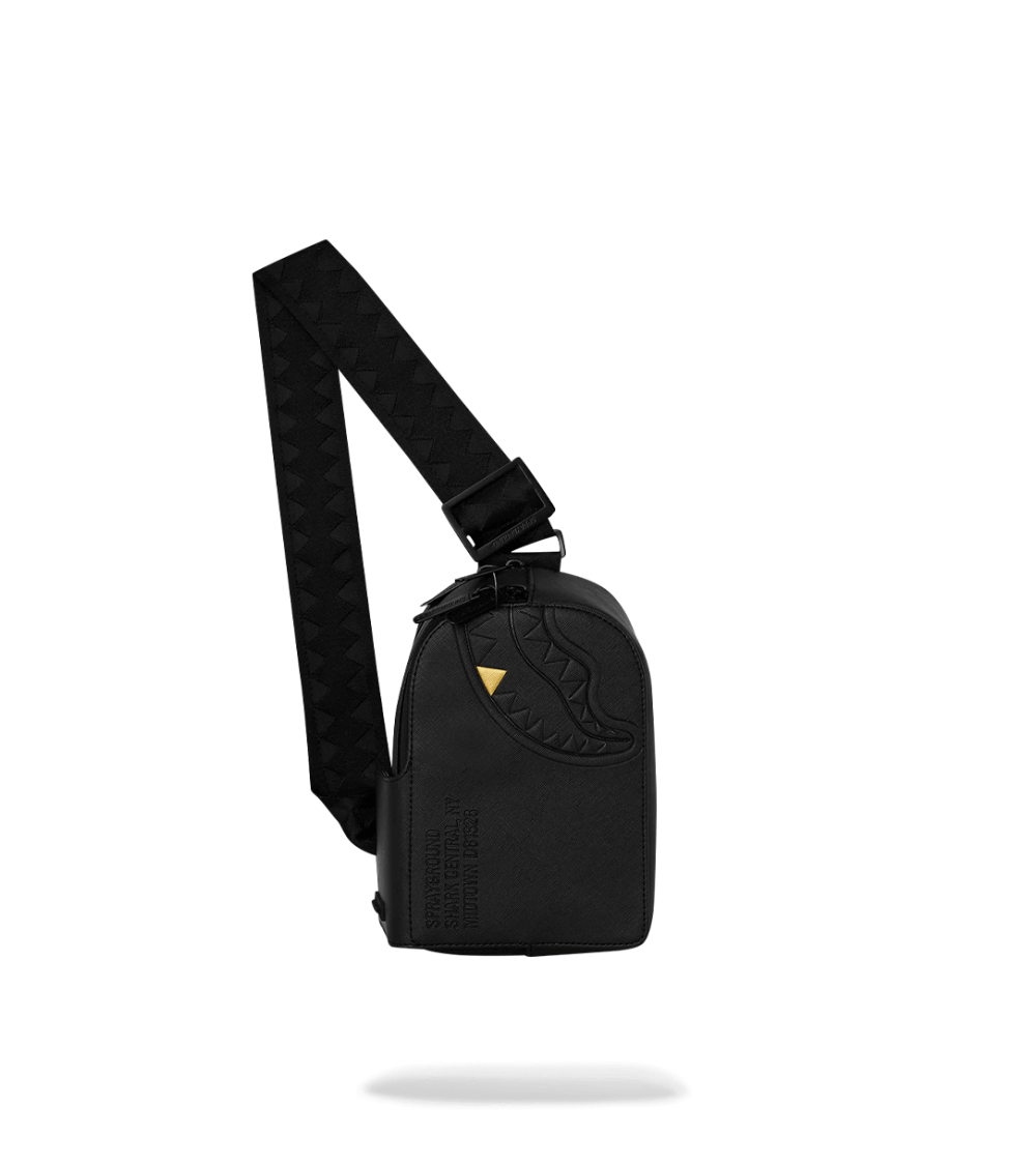 SLING BAG SPRAYGROUND THE GOLDEN FANG SHARK BLACK UNISEX