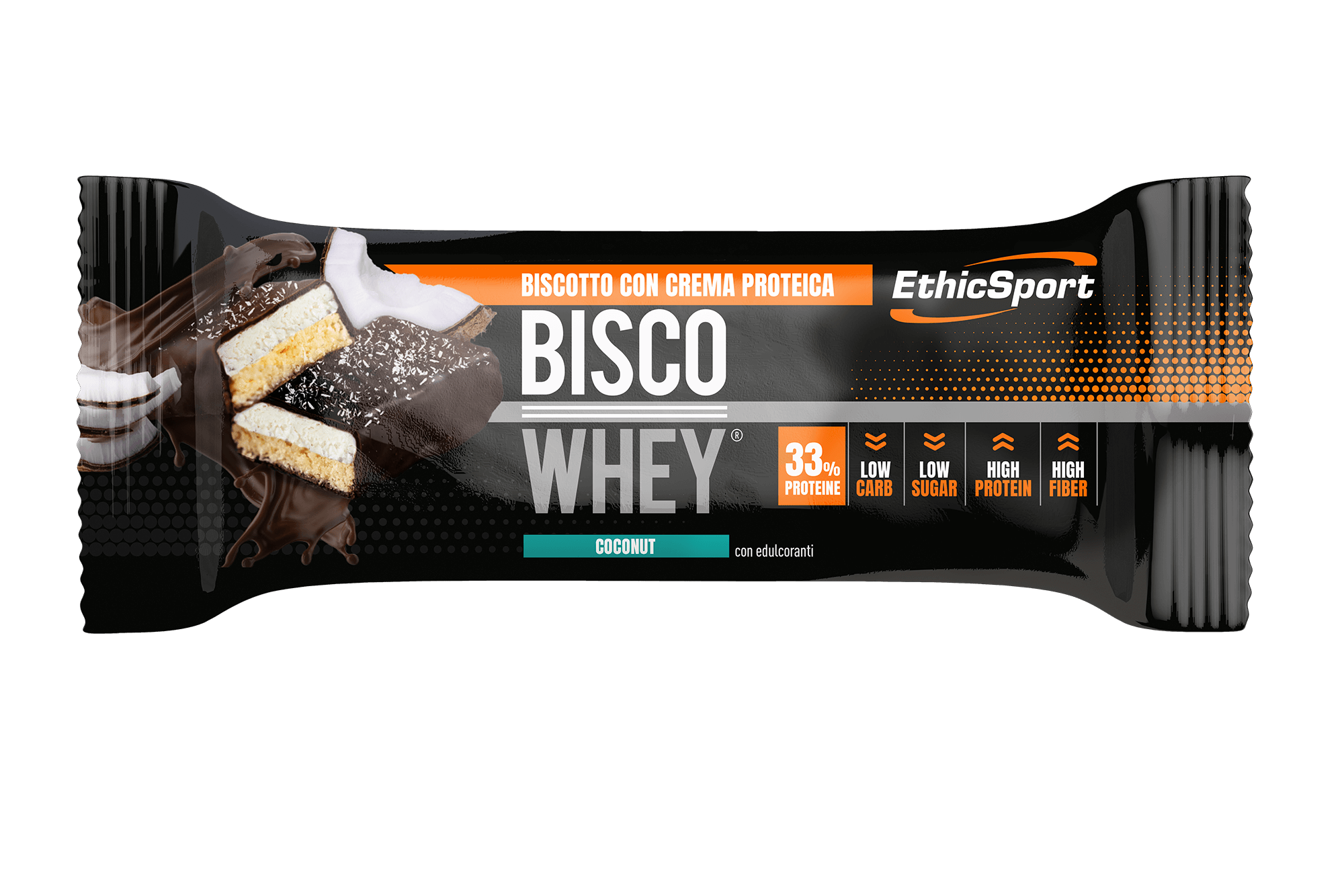 BISCO WHEY - HIGH PROTEIN BAR - COCONUT - BOX DA 18 PZ